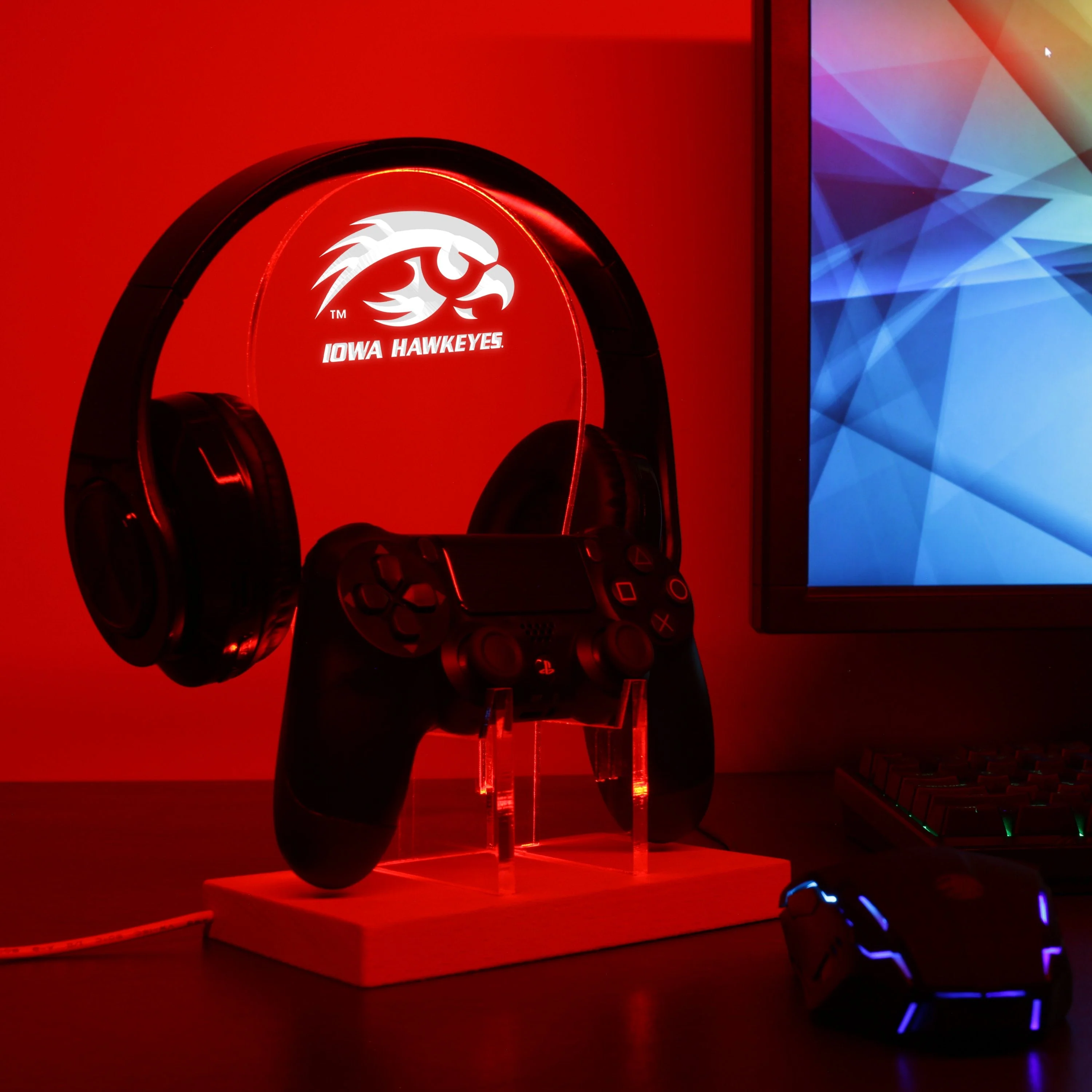 Iowa Hawkeyes Football LED Gaming Headset Controller Stand - Image 3