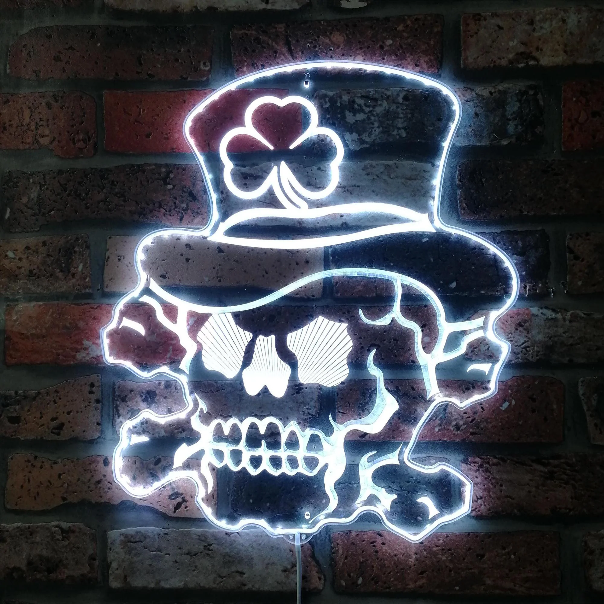 Irish Sugar Skull Neon LED Sign with Dynamic RGB Colors - Image 5