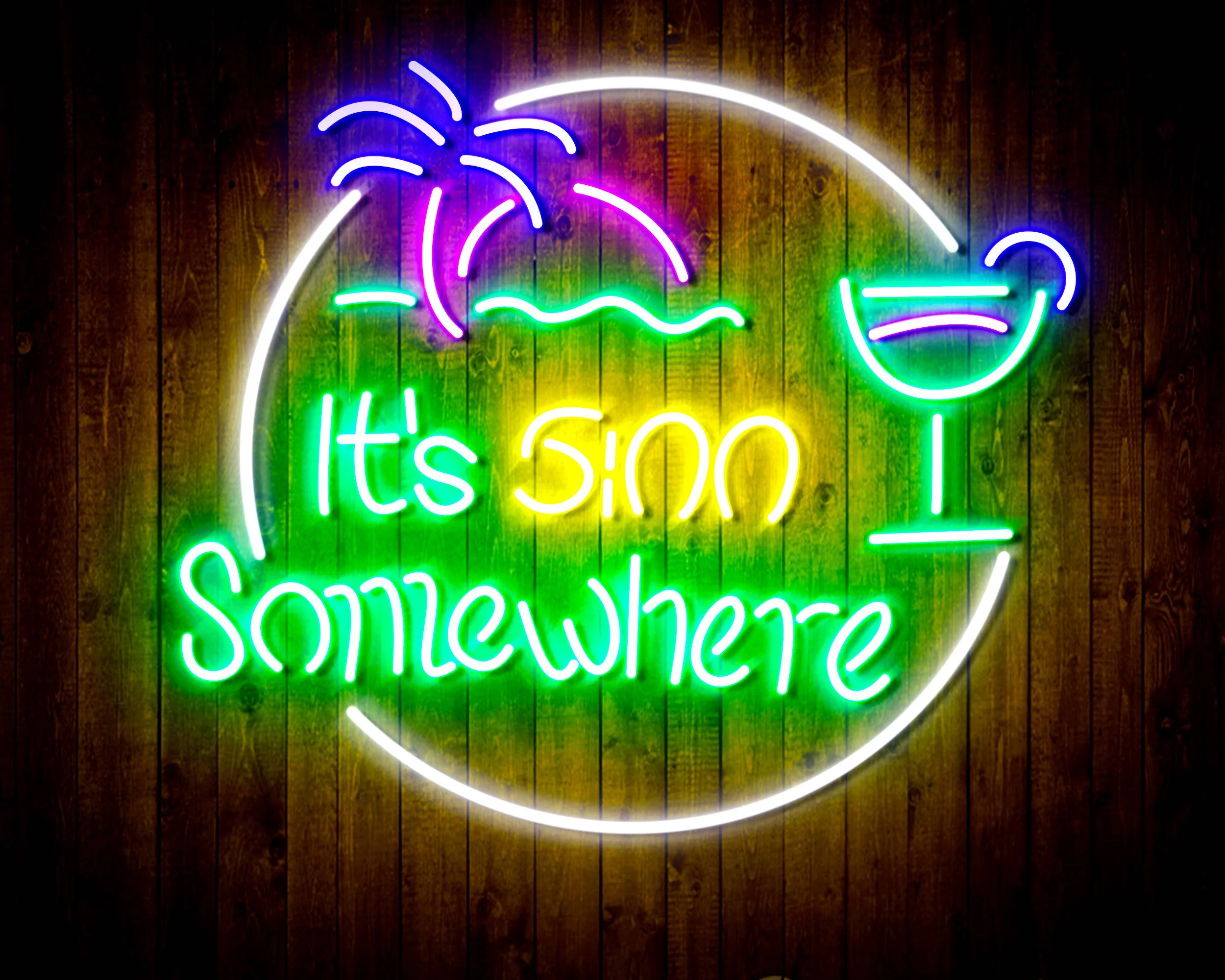 It's 5:00 Somewhere Jimmy Buffett Handmade Neon Flex LED Sign - Image 10