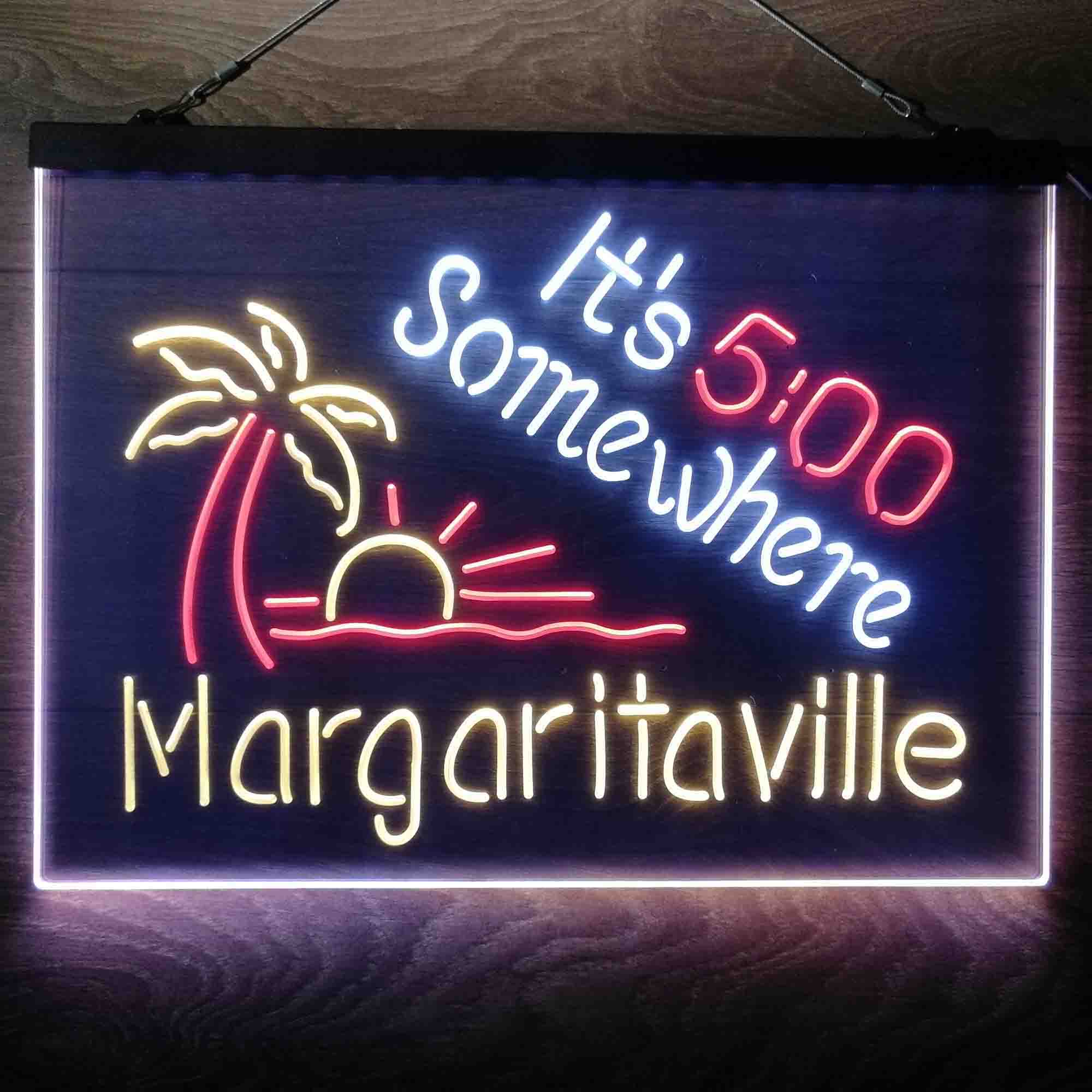 It's 500 Somewhere Margaritaville Home Bar Neon Light LED Sign - Image 14