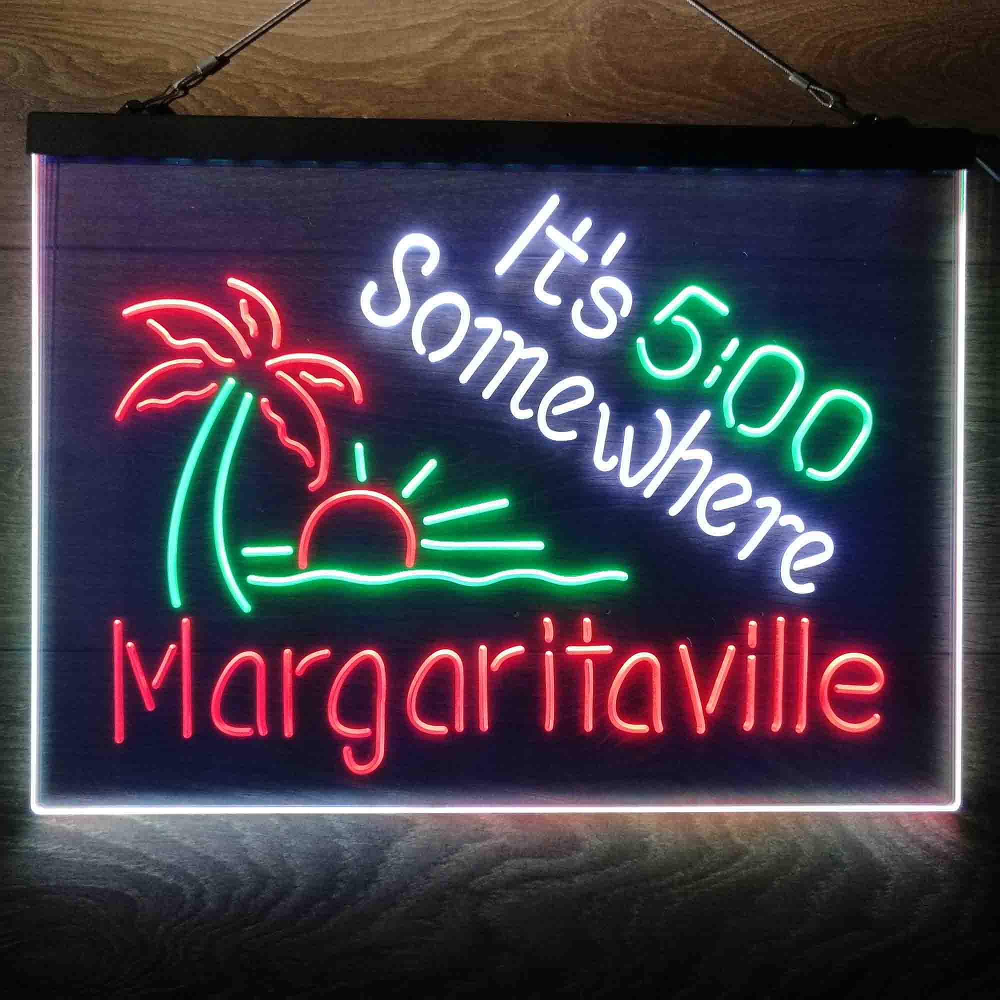 It's 500 Somewhere Margaritaville Home Bar Neon Light LED Sign - Image 21