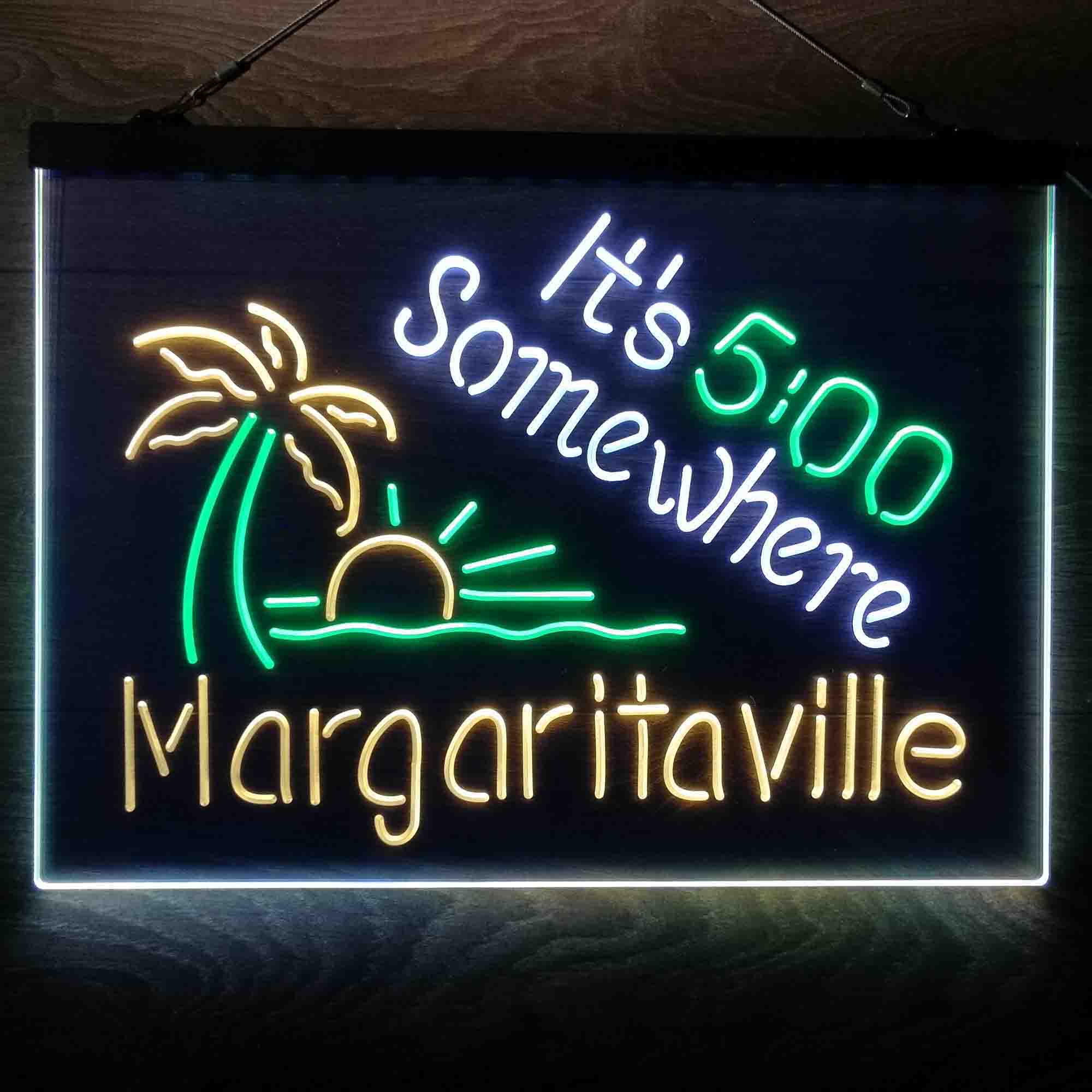 It's 500 Somewhere Margaritaville Home Bar Neon Light LED Sign - Image 22