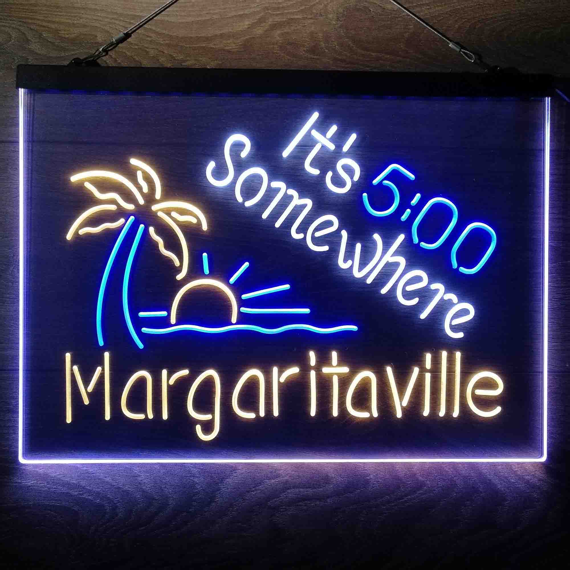 It's 500 Somewhere Margaritaville Home Bar Neon Light LED Sign - Image 25