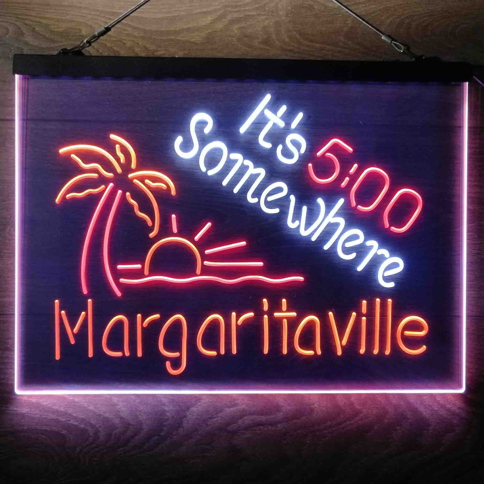 It's 500 Somewhere Margaritaville Home Bar Neon Light LED Sign - Image 26