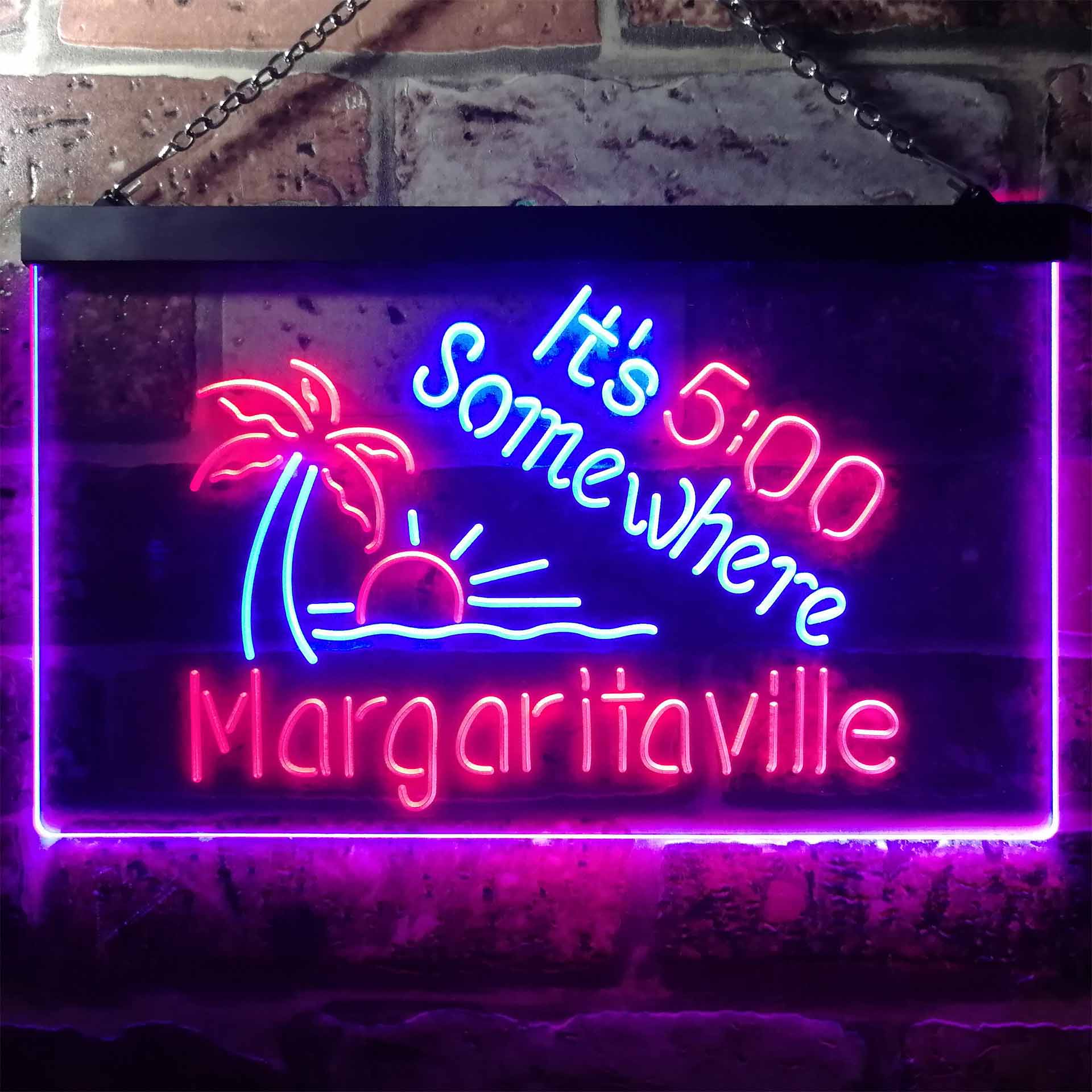 It's 500 Somewhere Margaritaville Home Bar Neon Light LED Sign - Image 4