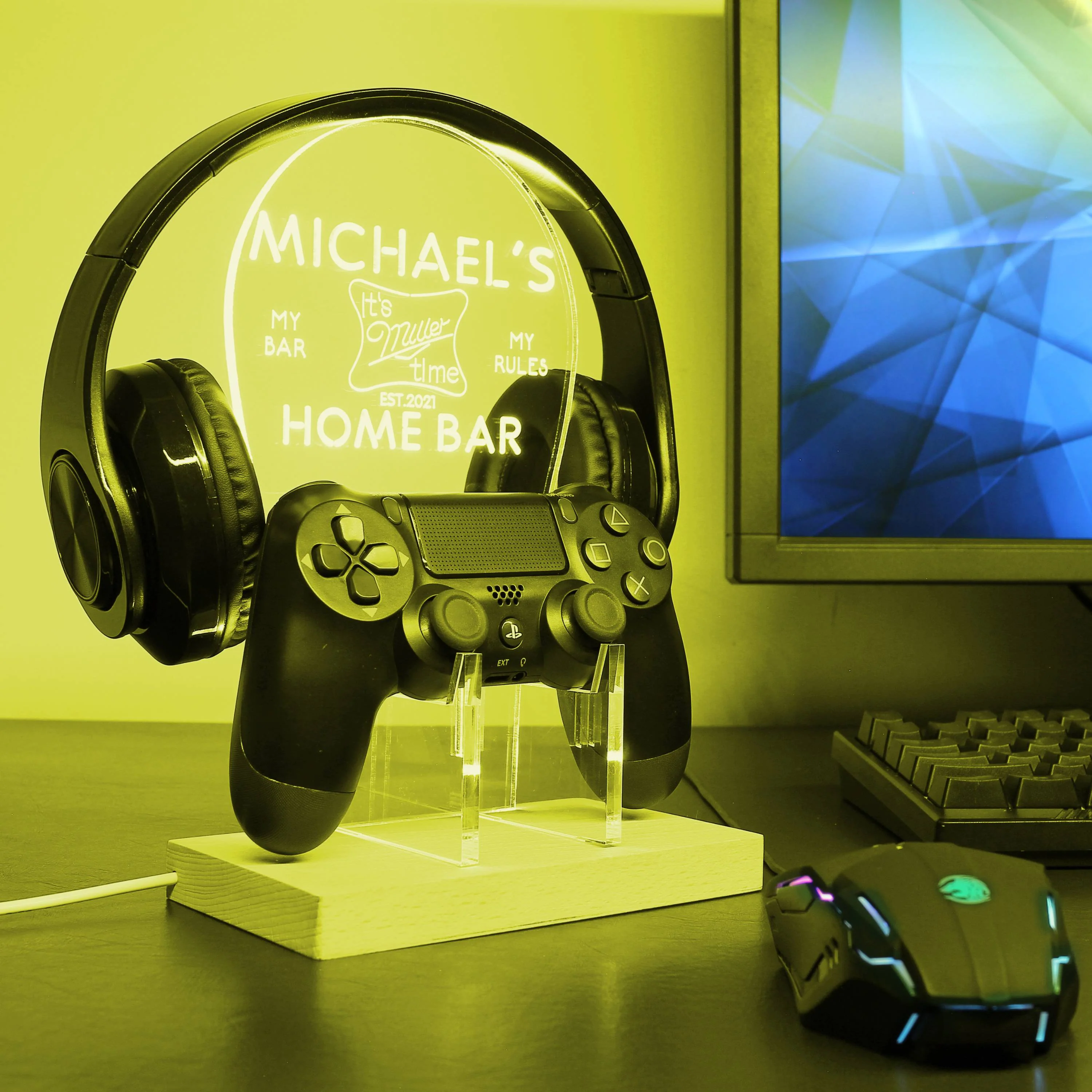 It's Miller Time RGB LED Gaming Headset Controller Stand - Image 4