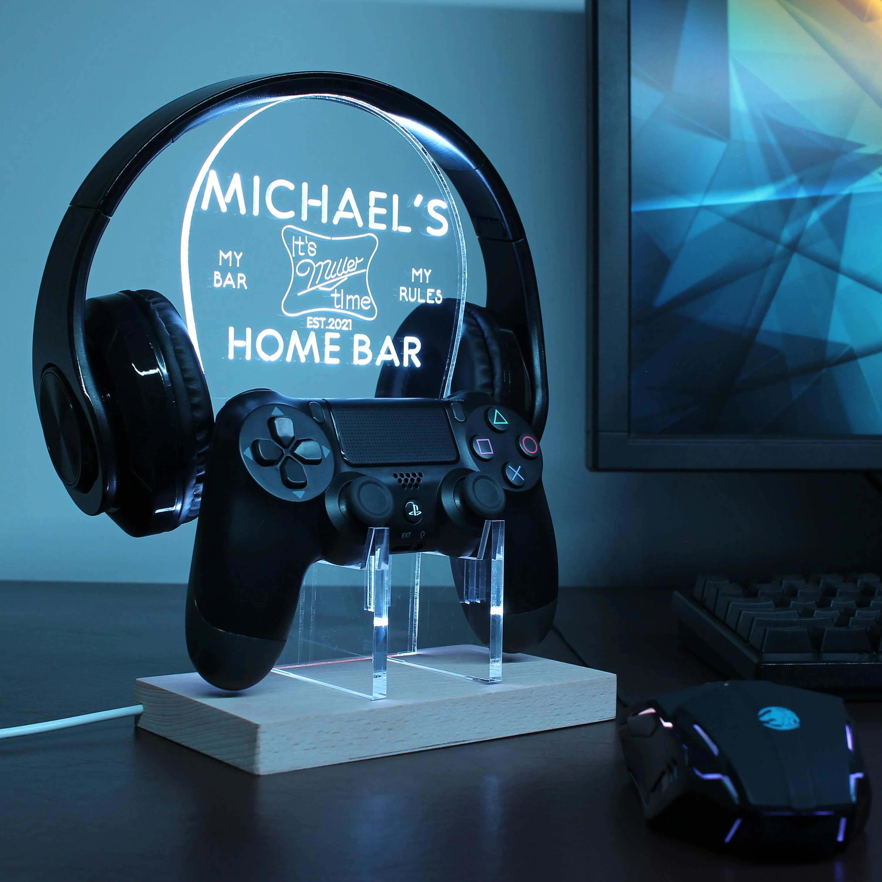 It's Miller Time RGB LED Gaming Headset Controller Stand - Image 7