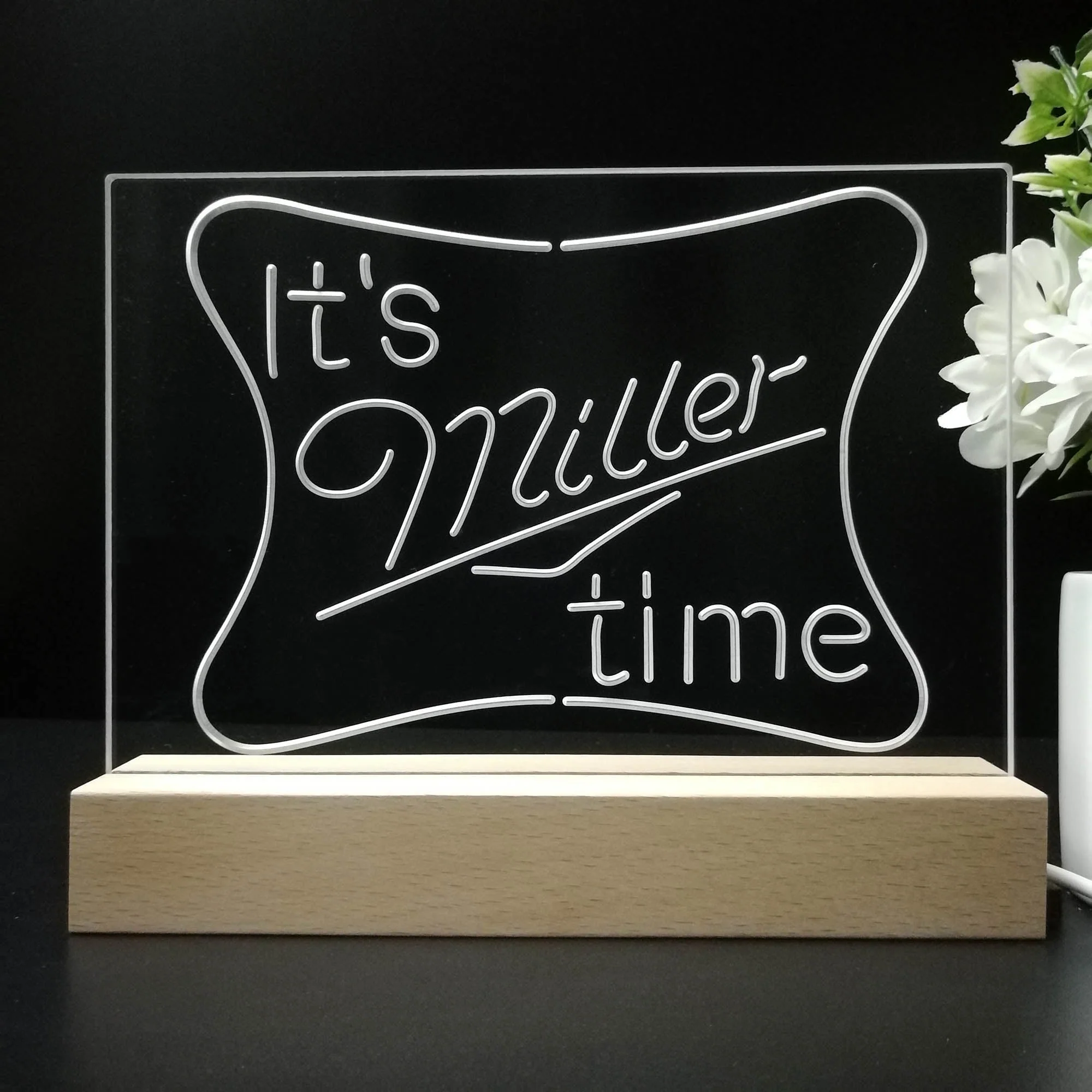 It's Miller Time Beer Bar Neon Sign Pub Bar Lamp - Image 8