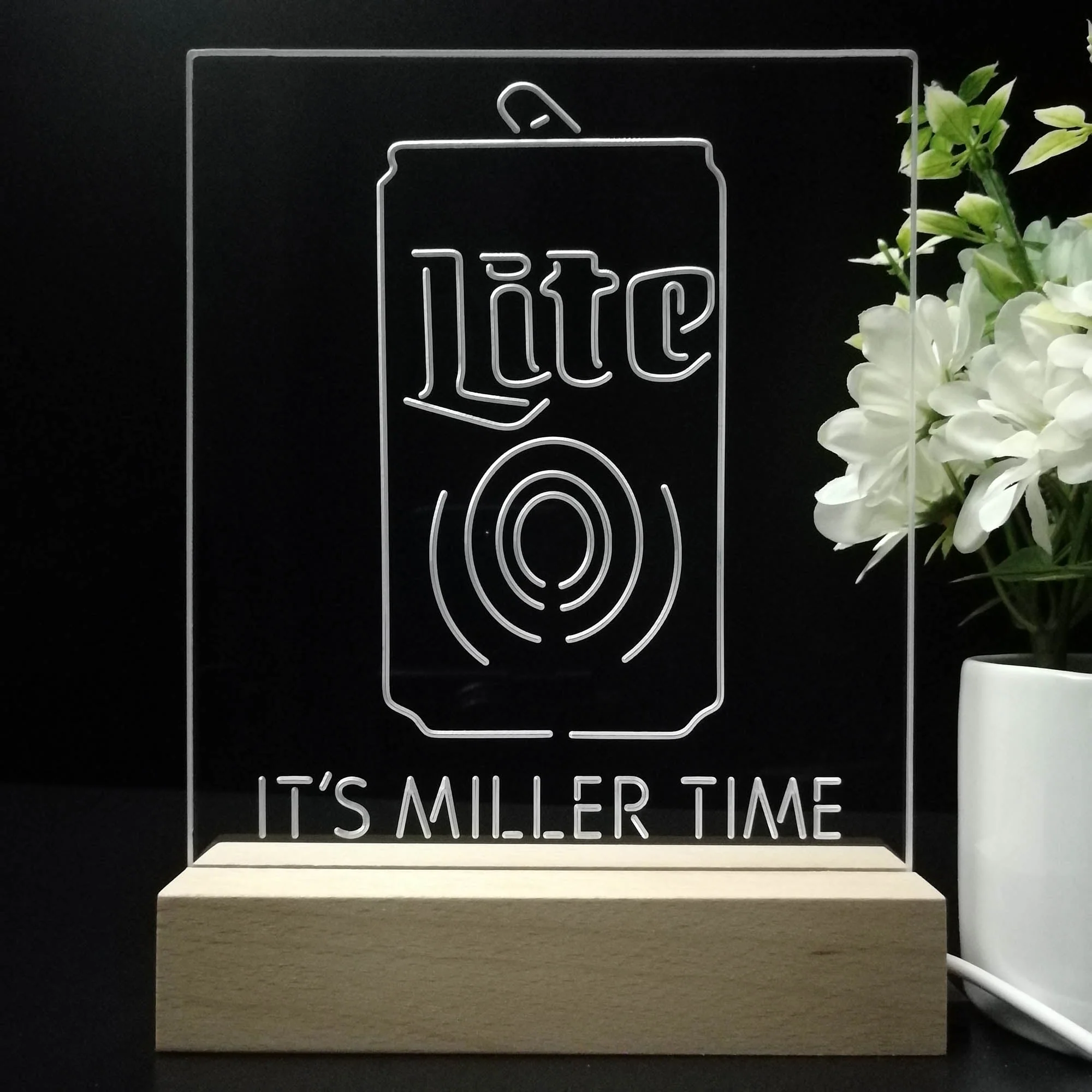 It's Miller Time Bottle Night Light Neon Pub Bar Lamp - Image 8