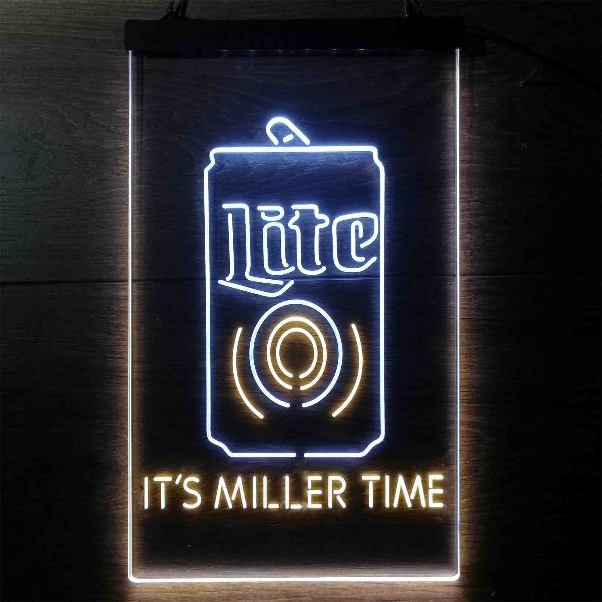 It's Miller Time Bottle Vertical Beer Neon-Like LED Sign - Image 21