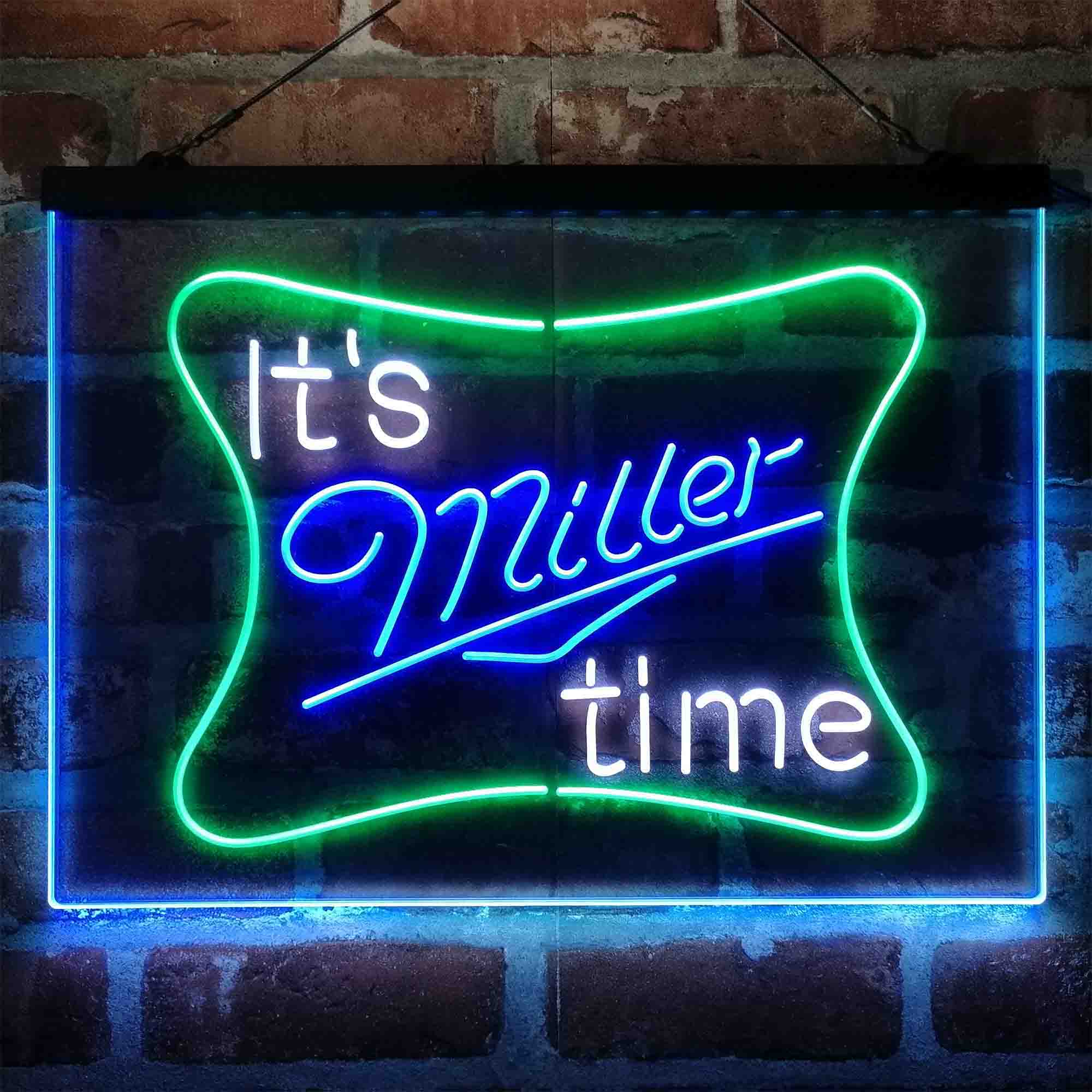 It's Miller Time Neon 3-Color LED Sign