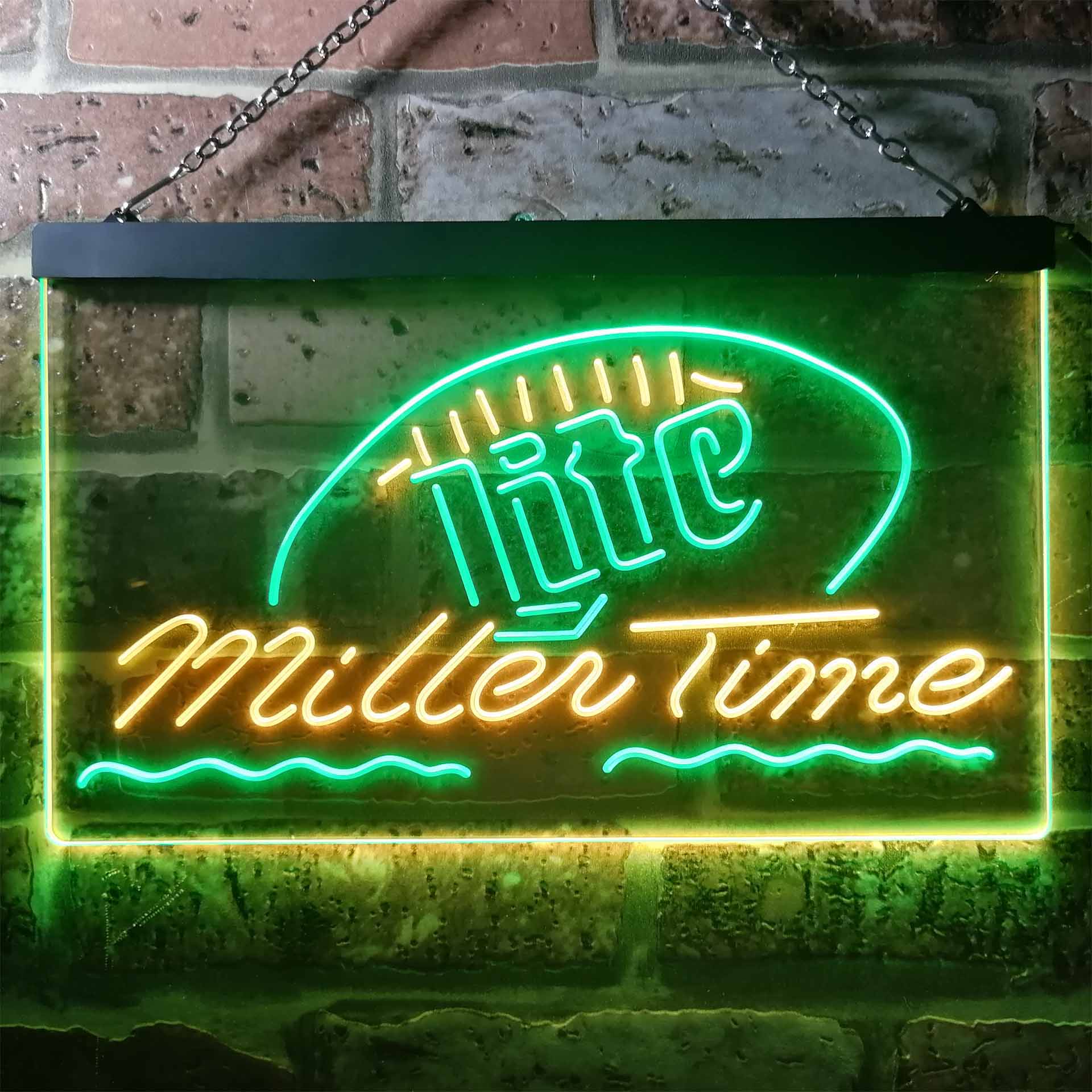 It's Miller Time Lite Beer Home Bar Neon Light LED Sign - Image 9