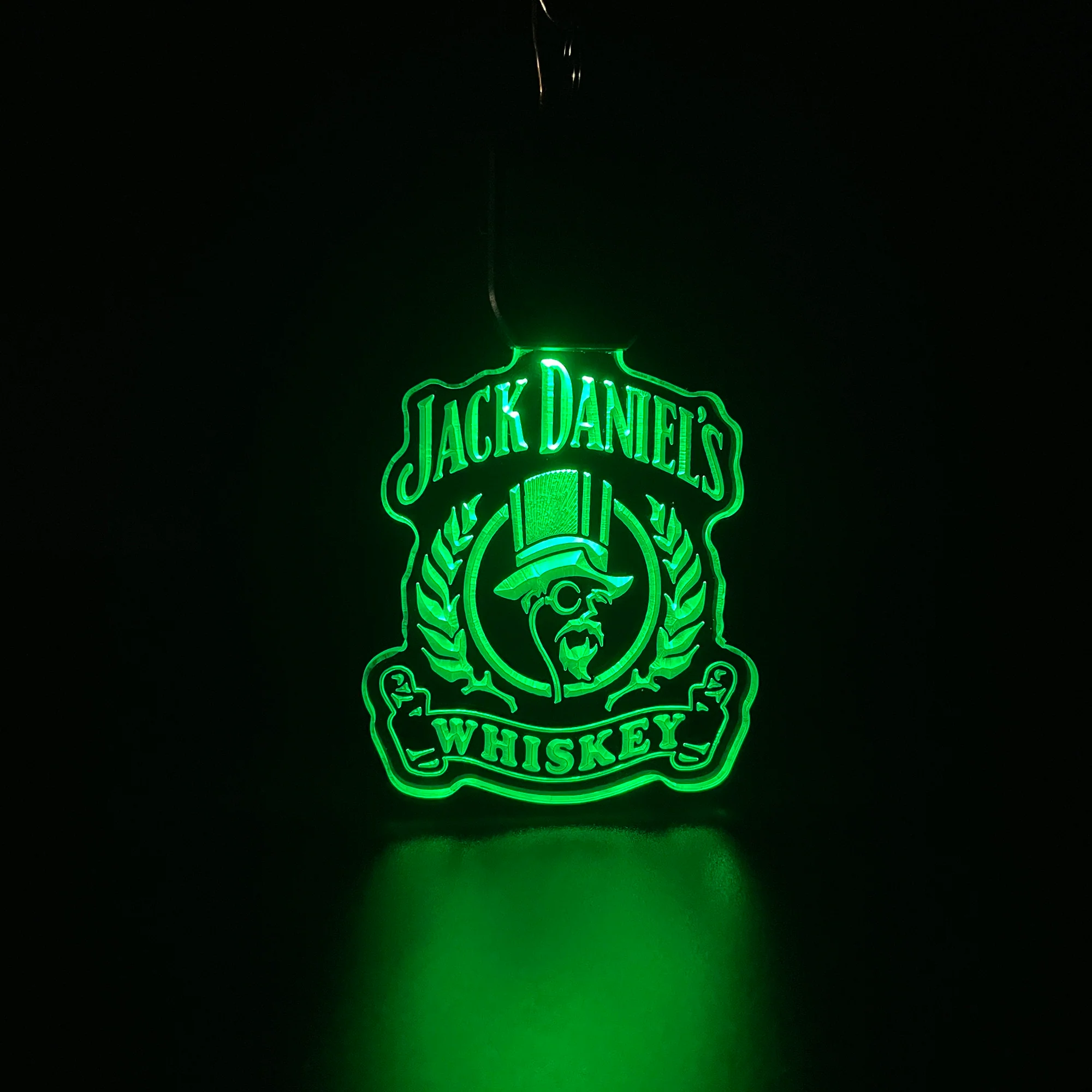 Jack Daniel's whiskey LED Light Acrylic Keychain , Christmas Tree Ornament