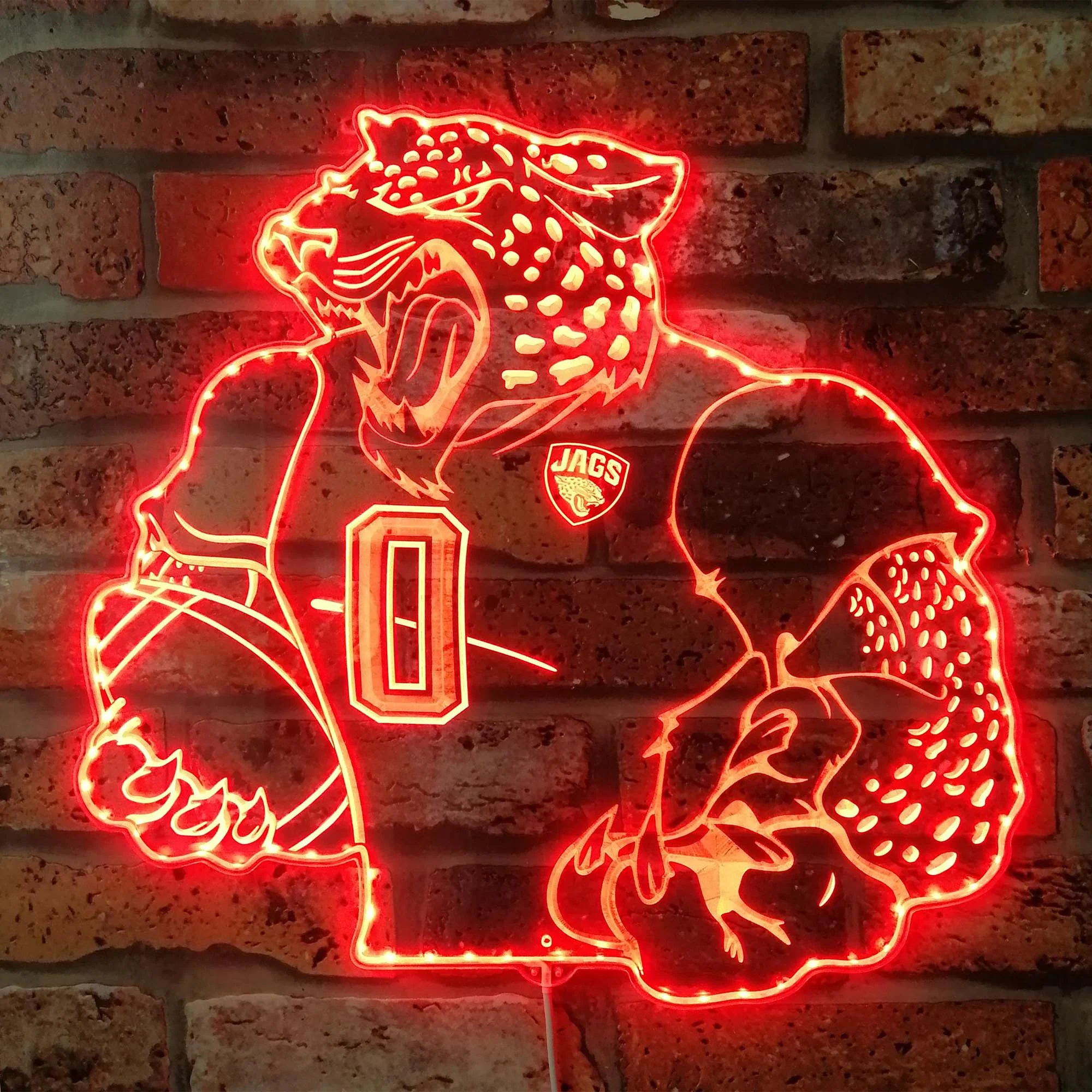Jacksonville Jaguars NFL Neon LED Sign with Dynamic RGB Colors - Image 3