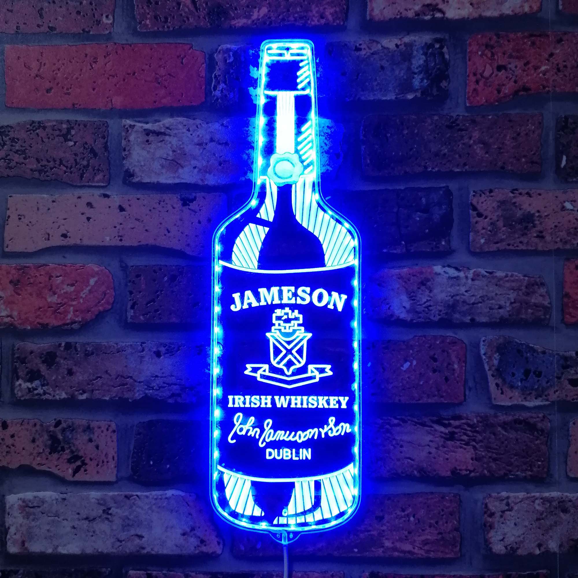 Jameson Irish Whisky Bottle Neon LED Sign with Dynamic RGB Colors - Image 4