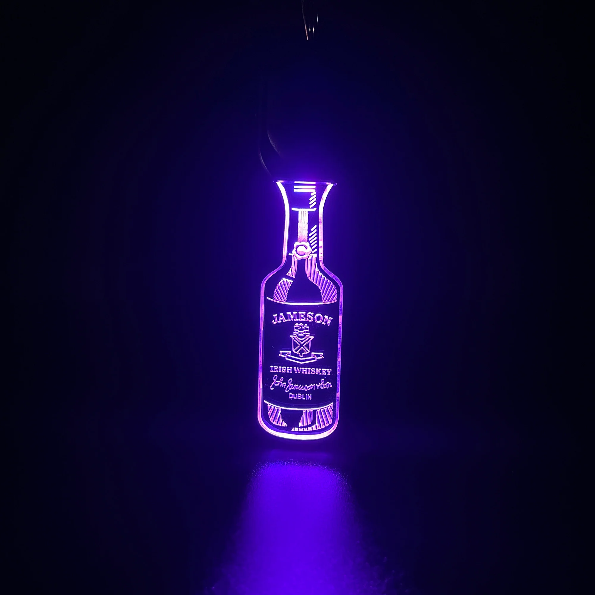 Jameson bottle LED Light Acrylic Keychain , Christmas Tree Ornament - Image 3
