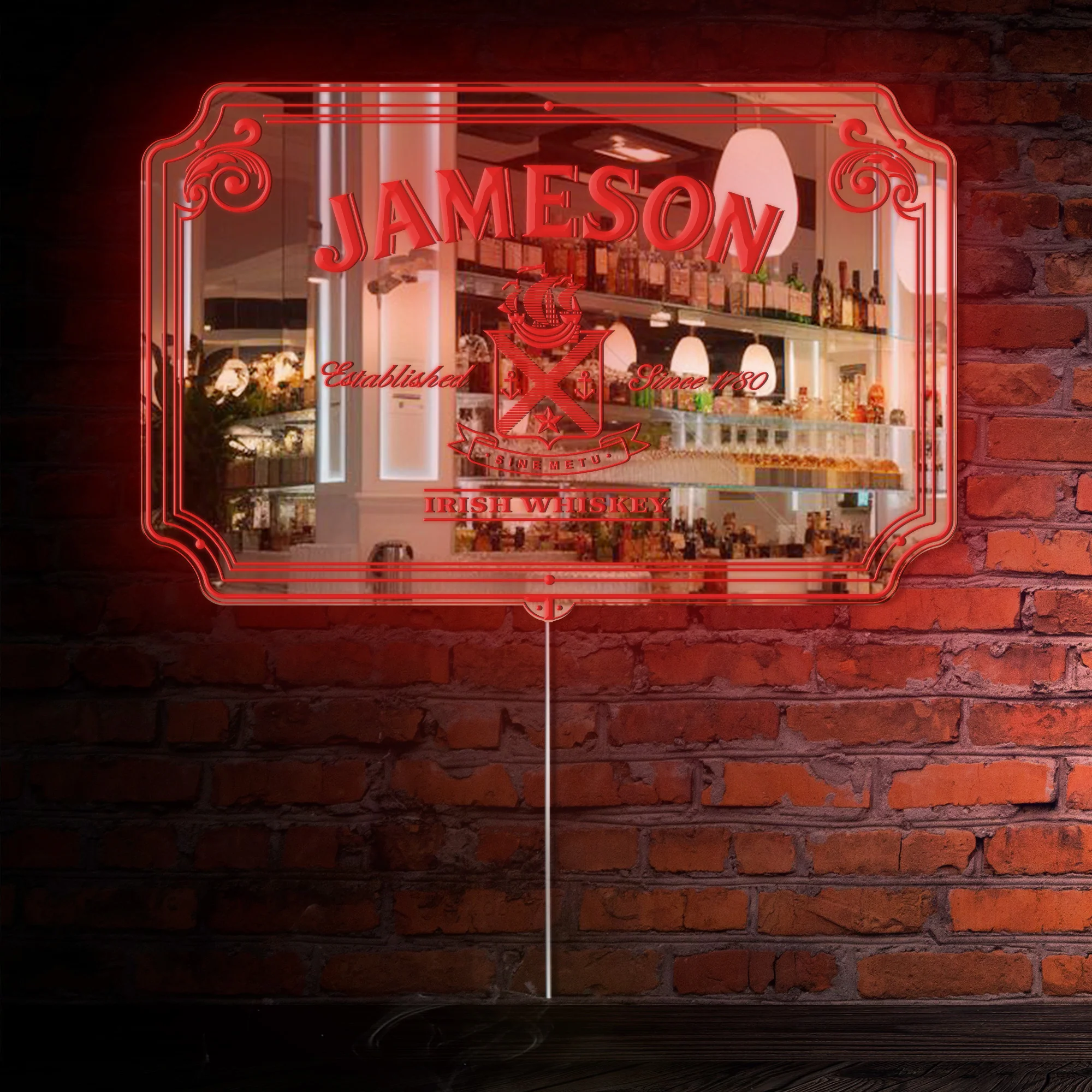 Jameson Irish Whisky RGB LED Neon Sign with Elegant Mirror Backing - Perfect for Bars & Home Decor - Image 3
