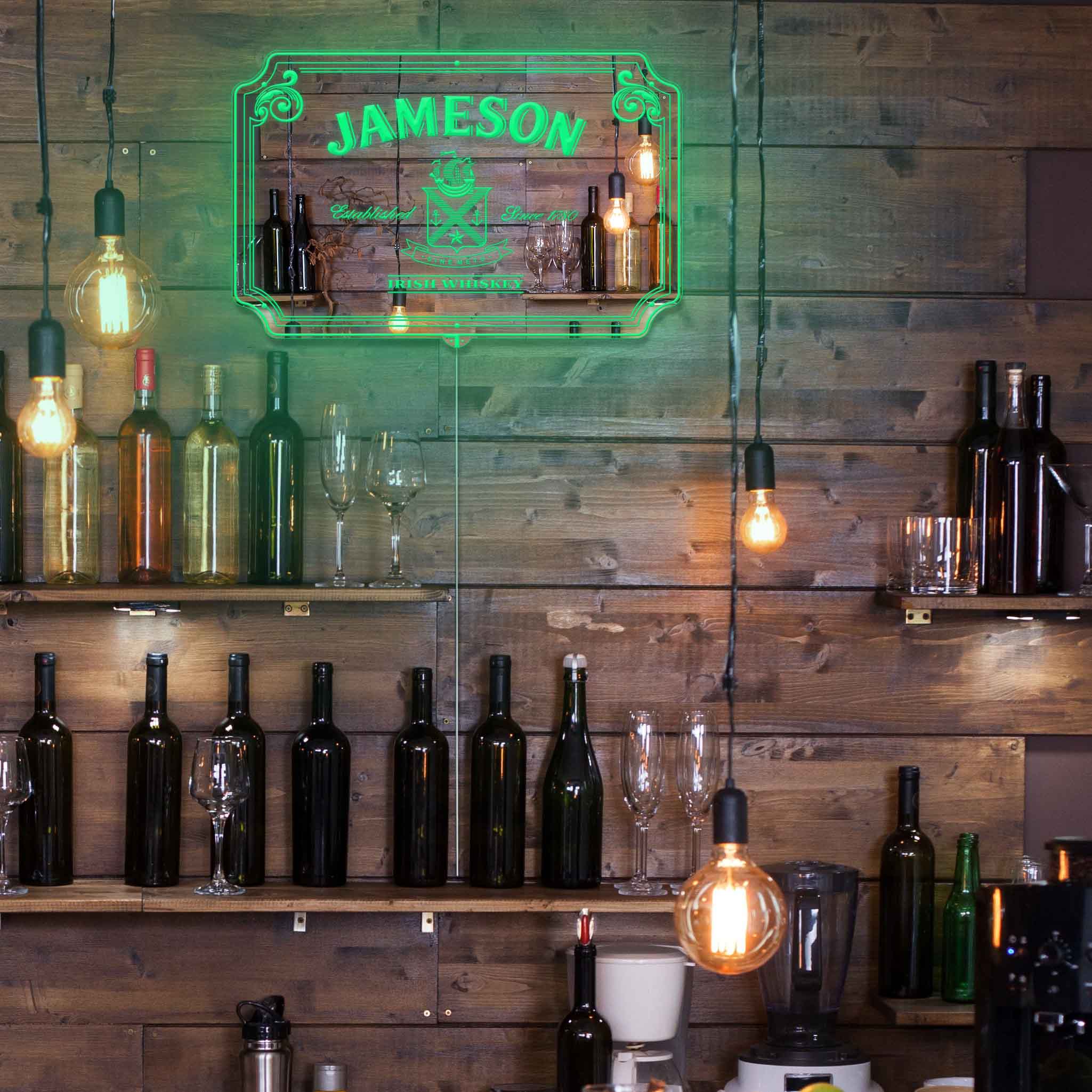 Jameson Irish Whisky RGB LED Neon Sign with Elegant Mirror Backing - Perfect for Bars & Home Decor - Image 6
