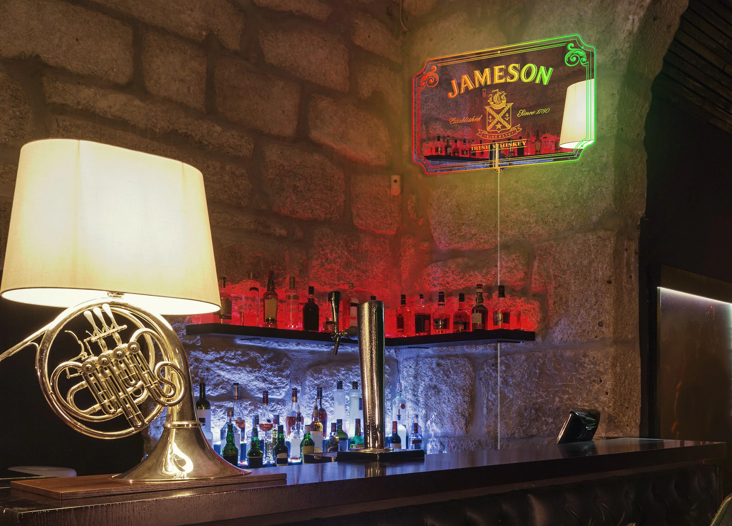 Jameson Irish Whisky RGB LED Neon Sign with Elegant Mirror Backing - Perfect for Bars & Home Decor - Image 7