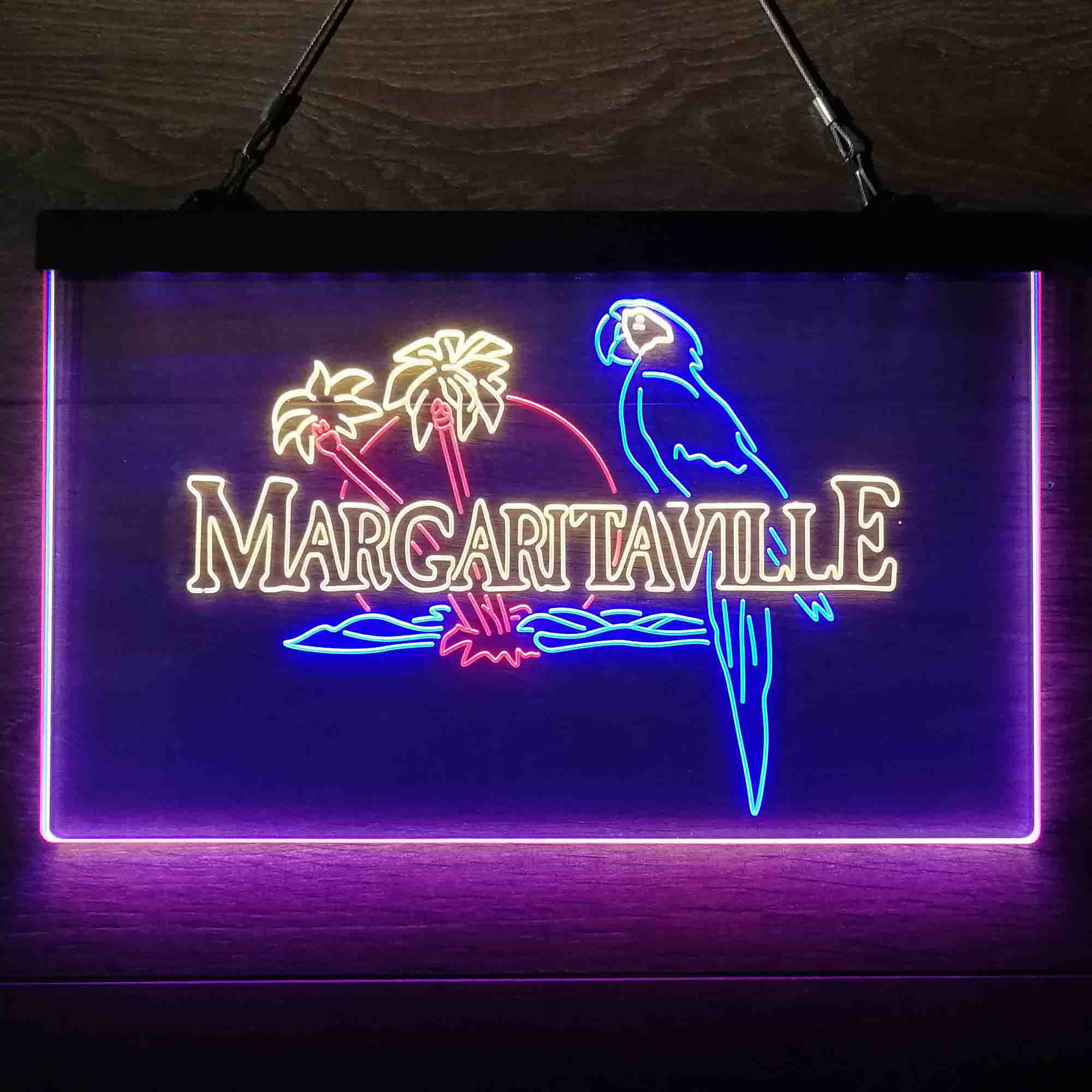 Jimmy Buffett's Margaritaville Parrot  Neon 3-Color LED Sign - Image 7