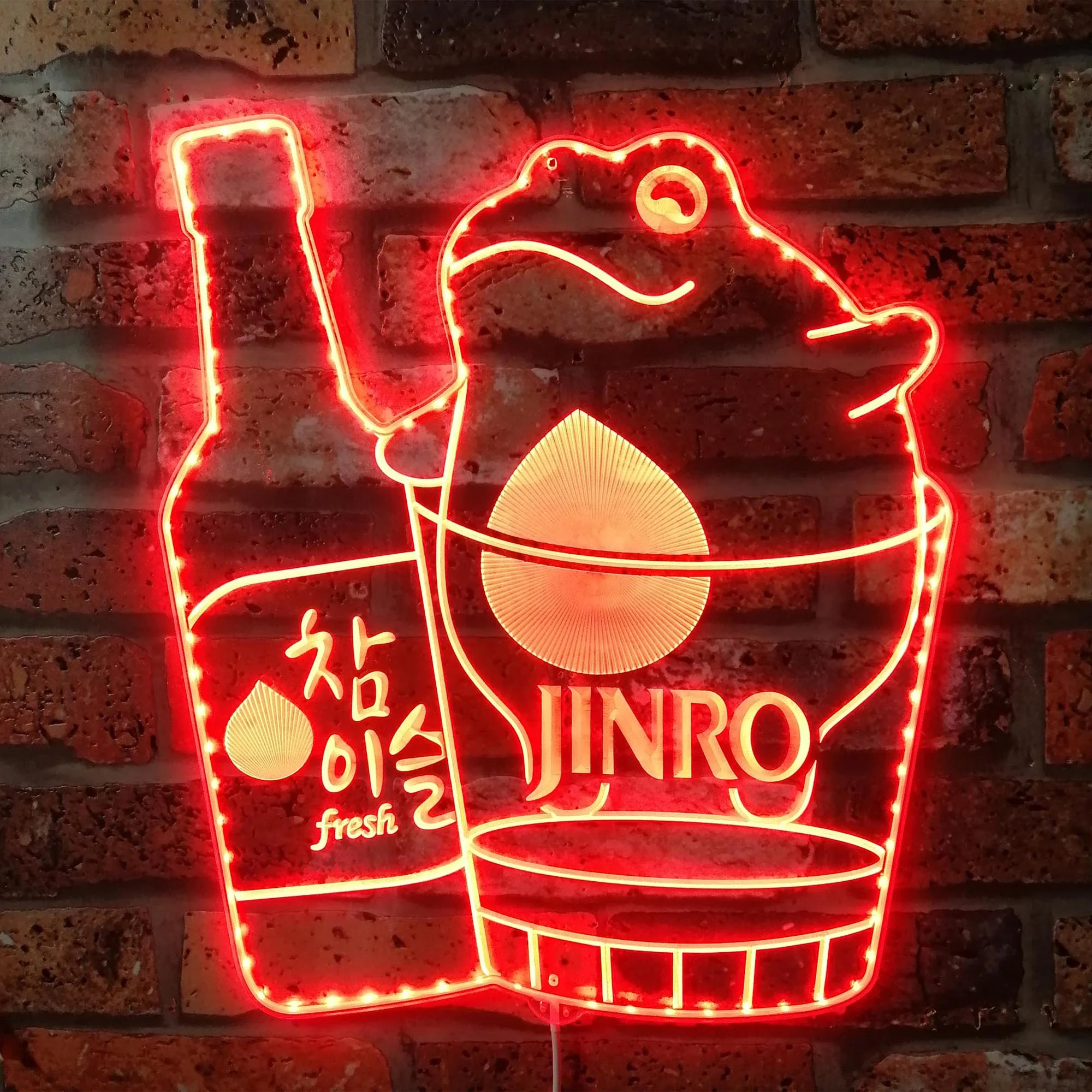 Jinro Soju Frog Korean Beer Neon LED Sign with Dynamic RGB Colors - Image 3