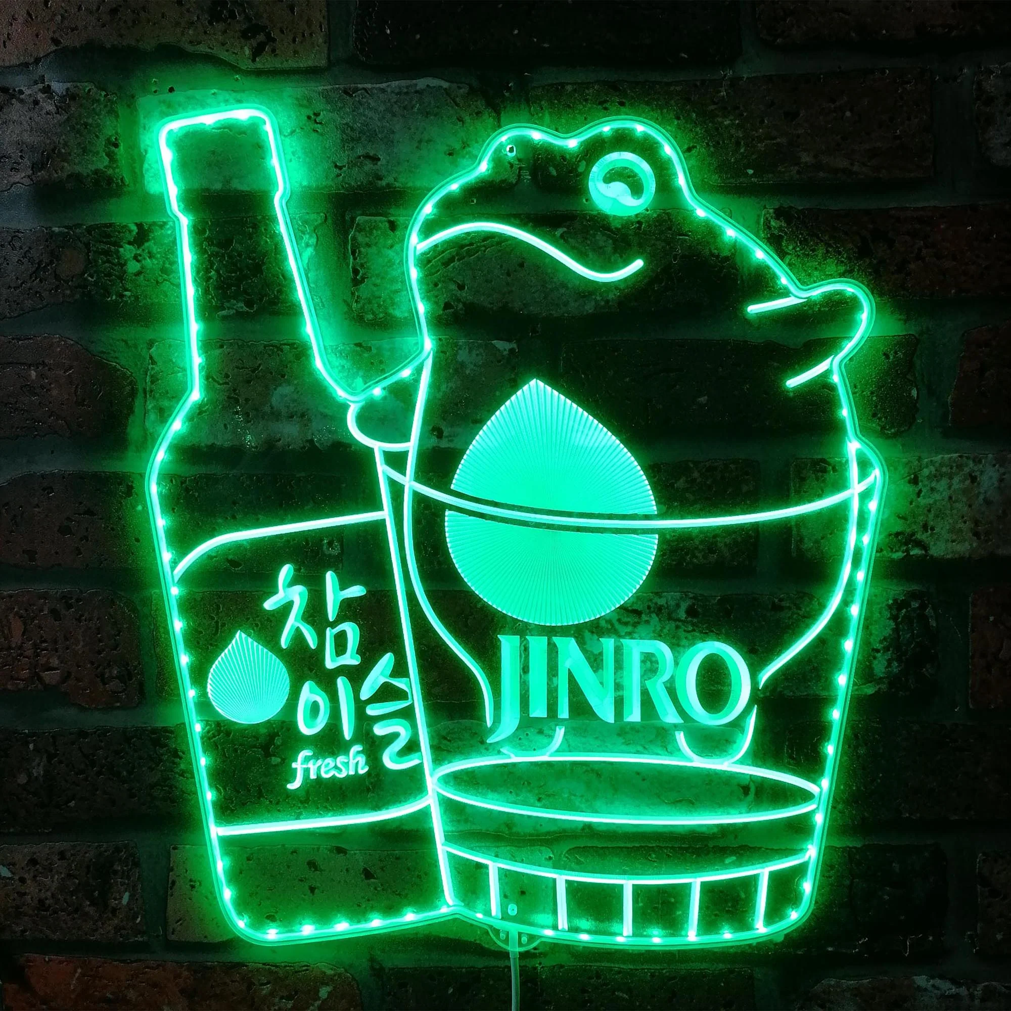 Jinro Soju Frog Korean Beer Neon LED Sign with Dynamic RGB Colors - Image 6