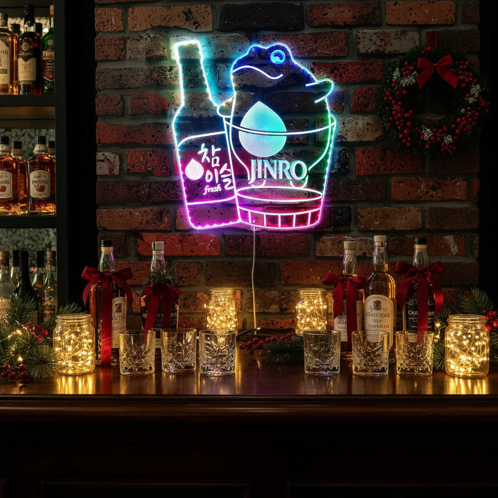 Jinro Soju Frog Korean Beer Neon LED Sign with Dynamic RGB Colors - Image 8