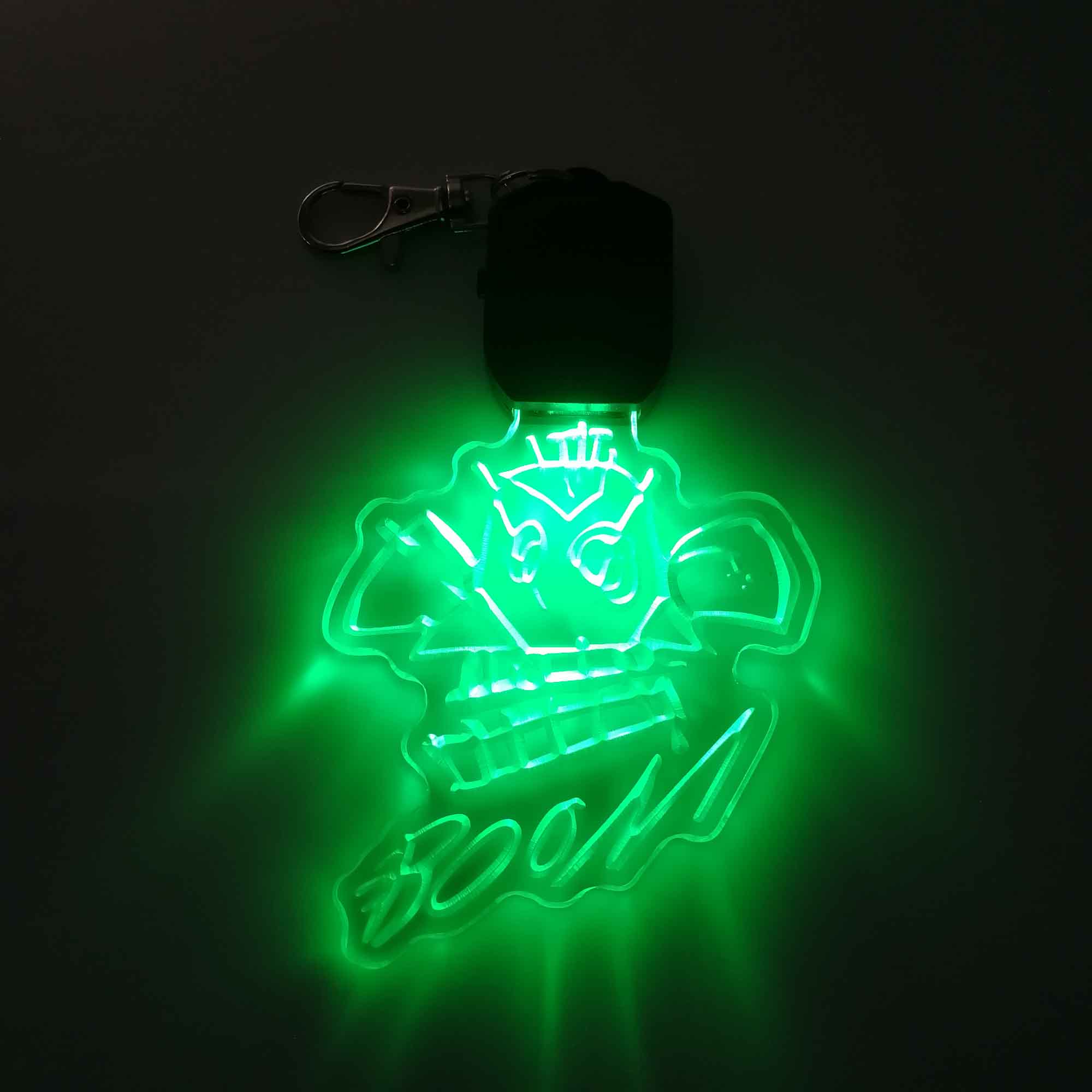Jinx Monkey Bomb LED Light Acrylic Keychain , Christmas Tree Ornament - Image 3