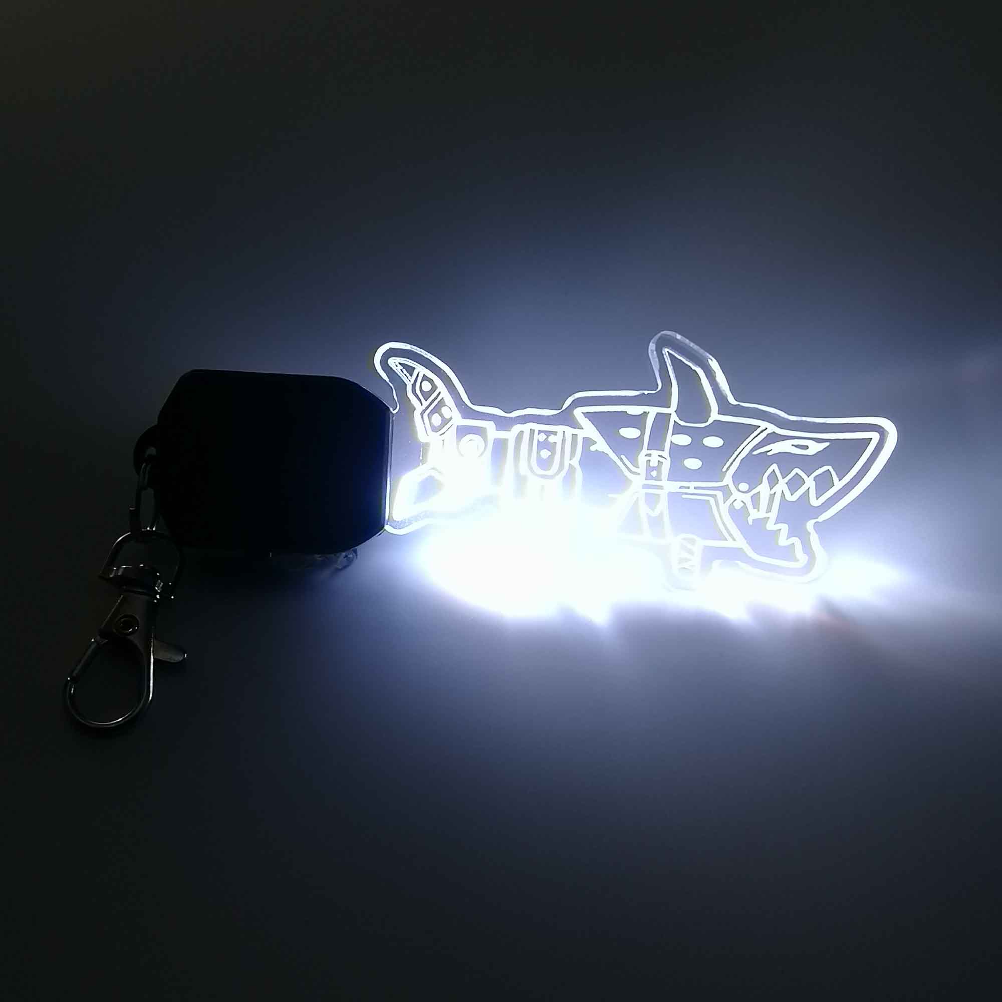Jinx Shark Gun LED Light Acrylic Keychain , Christmas Tree Ornament - Image 4