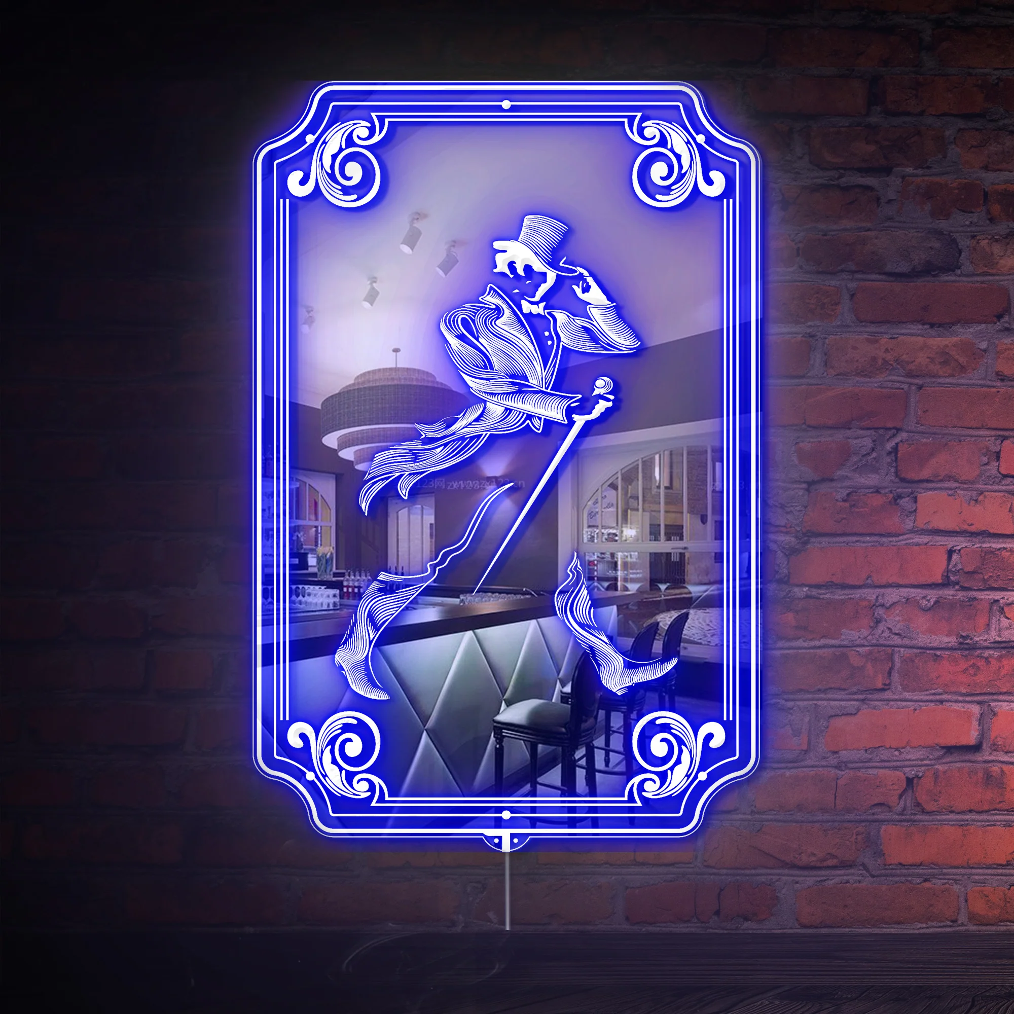Johnnie Walker RGB LED Neon Sign with Elegant Mirror Backing