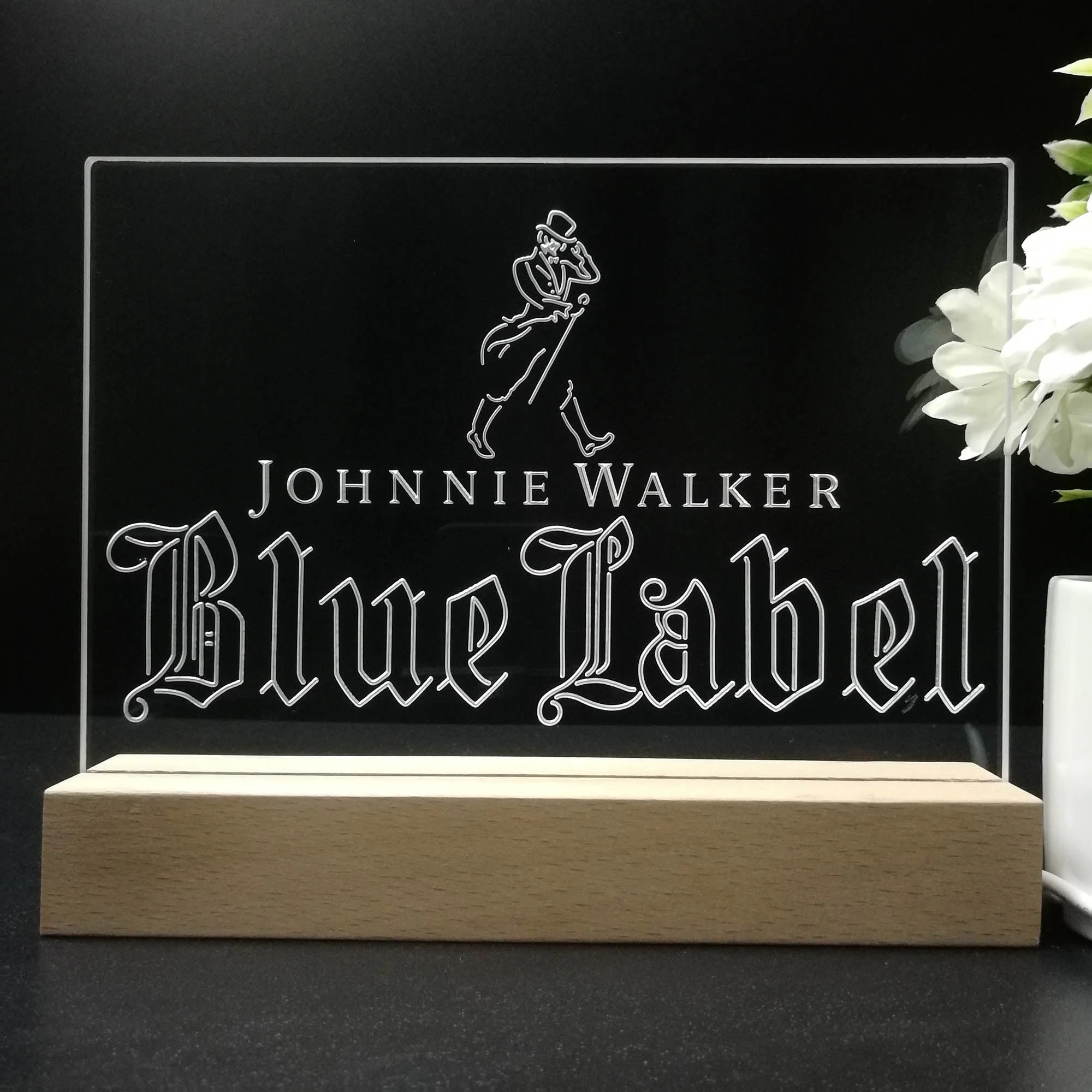 Johnnie Walker Blue Label Whiskey Neon Sign Pub Bar Lamp - Image 8