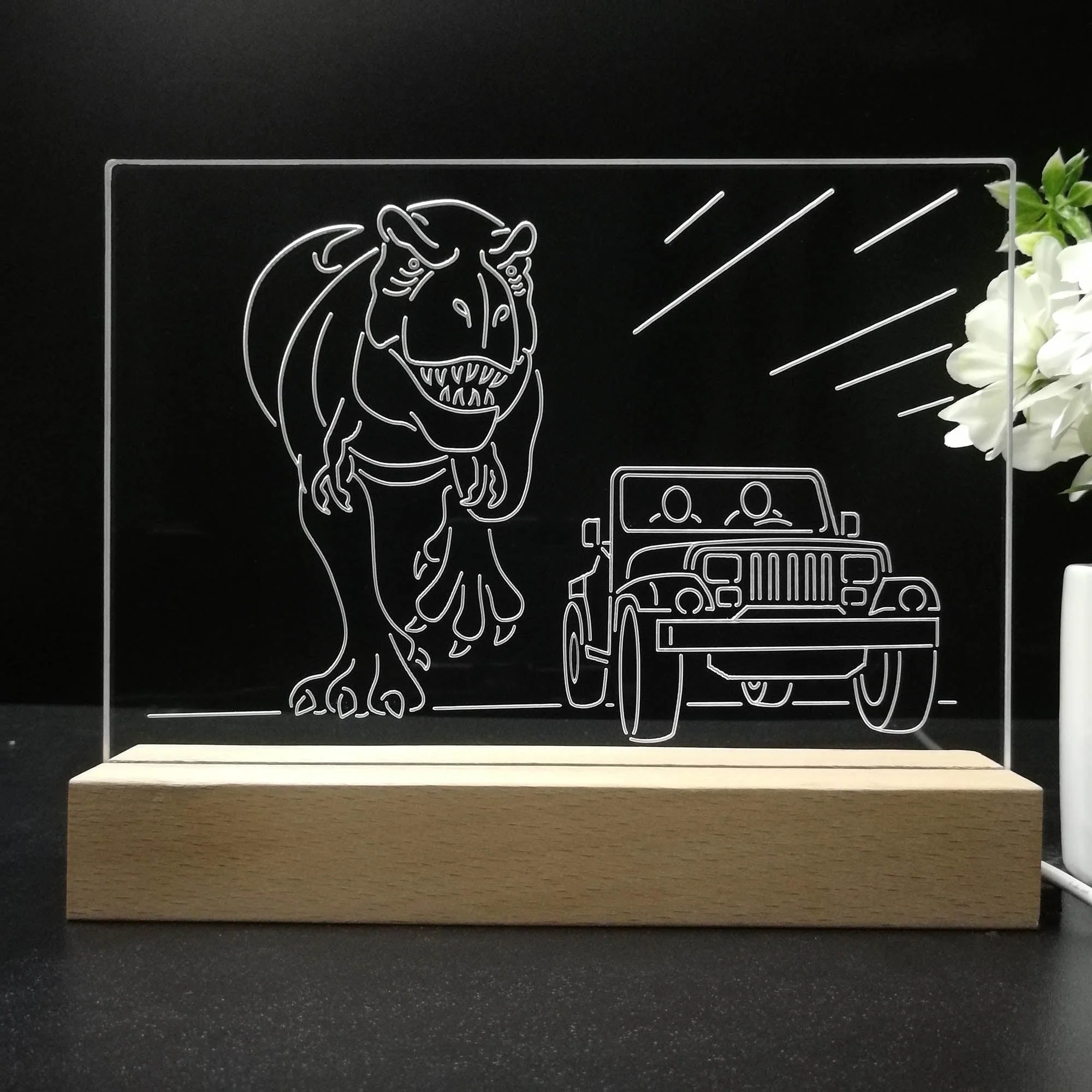 Jurassic Park 3D Illusion Night Light Desk Lamp - Image 8