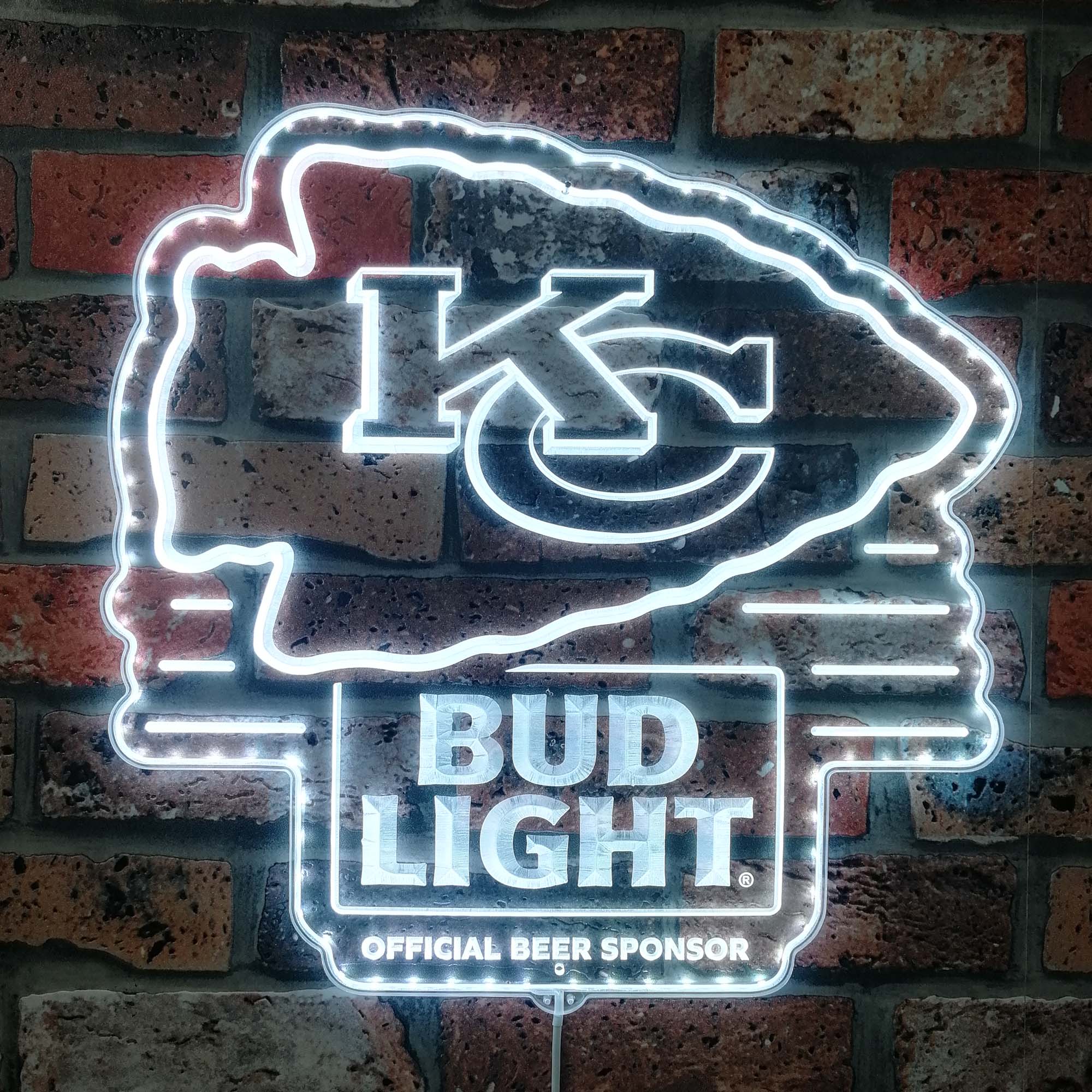 Kansas City Chiefs Bud Light Neon LED Sign with Dynamic RGB Colors - Image 5