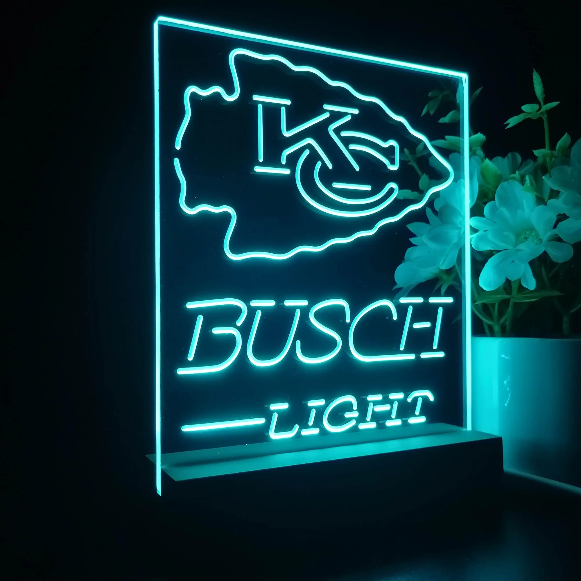 Kansas City Chiefs Busch Light Neon Sign Pub Bar Lamp - Image 6