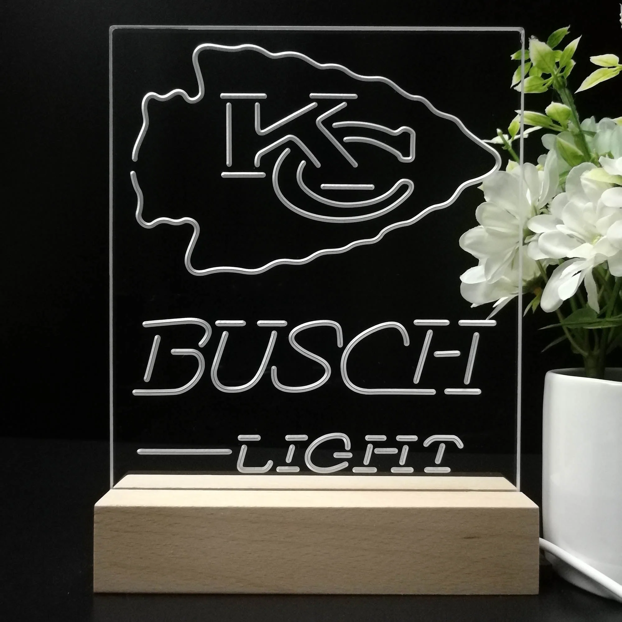 Kansas City Chiefs Busch Light Neon Sign Pub Bar Lamp - Image 8