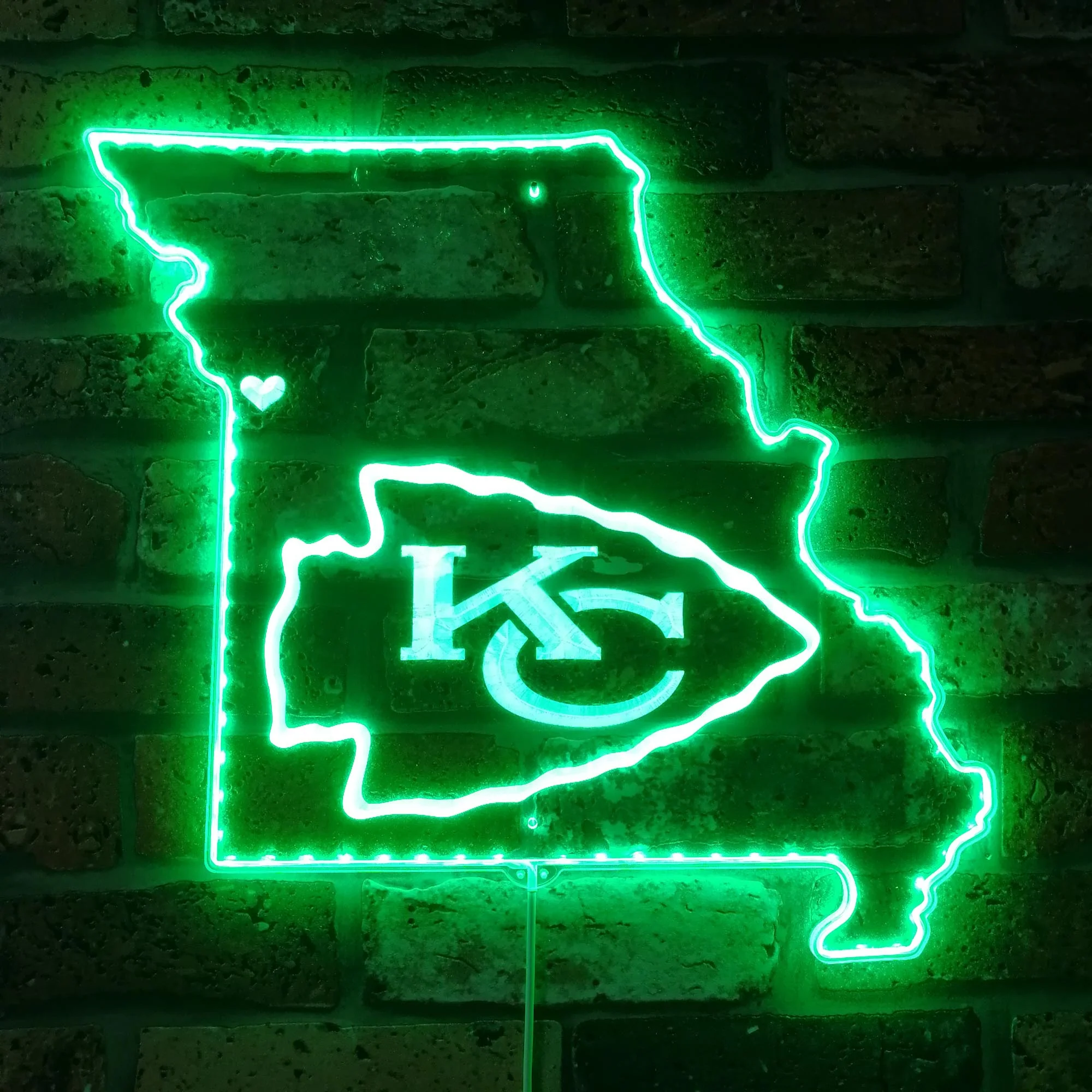 Kansas City Chiefs California State Map Neon LED Sign with Dynamic RGB Colors - Image 6