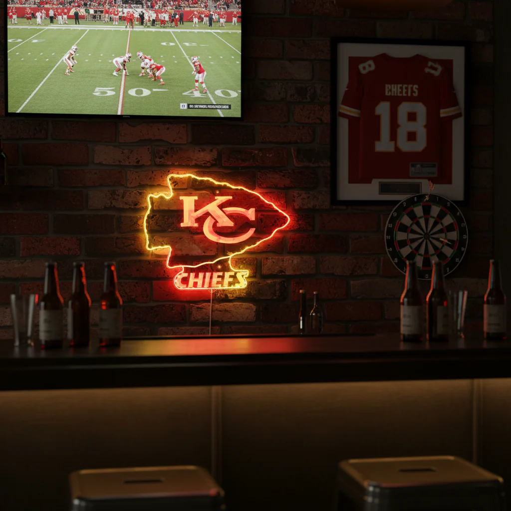 Kansas City Chiefs Neon LED Sign with Dynamic RGB Colors - Image 6