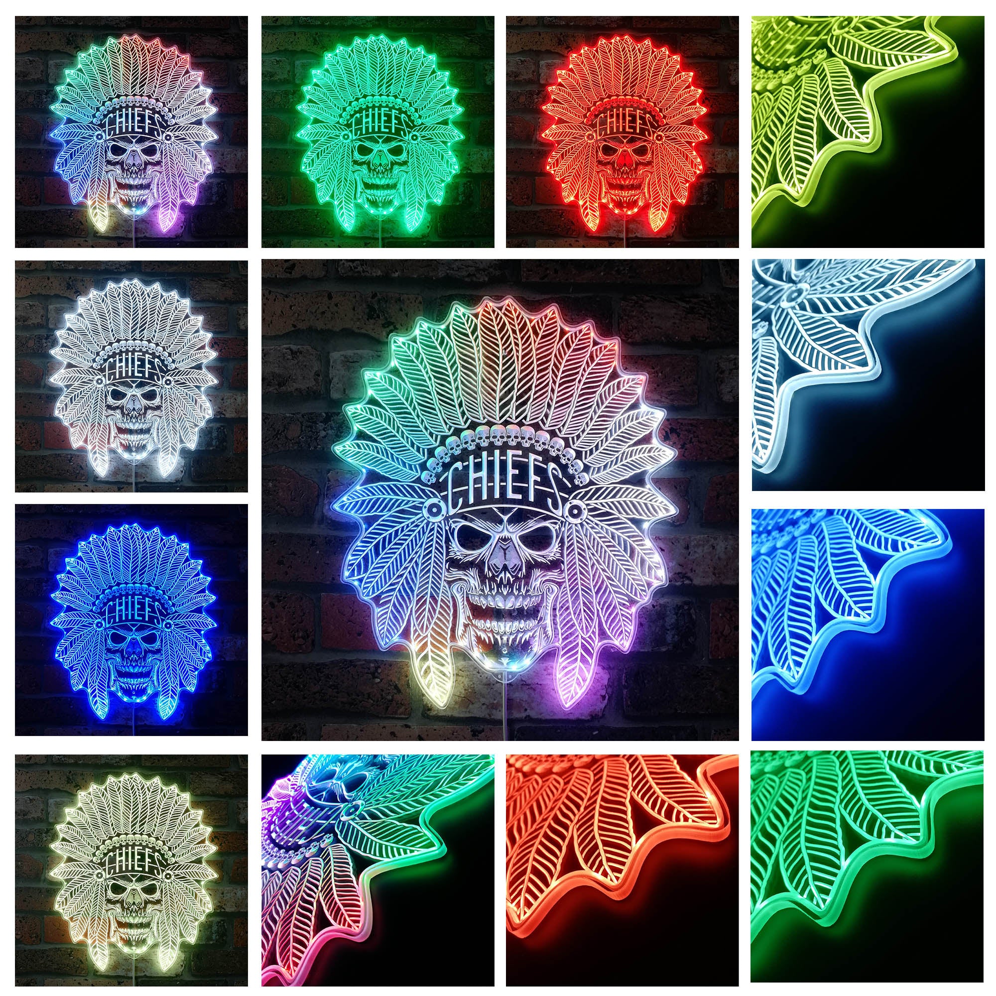 Kansas City Chiefs LED Neon Sign - Dynamic RGB Colors Man Cave Bar - Image 3