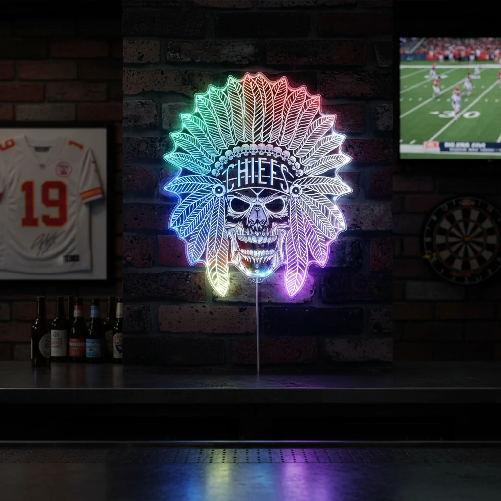Kansas City Chiefs LED Neon Sign - Dynamic RGB Colors Man Cave Bar - Image 8