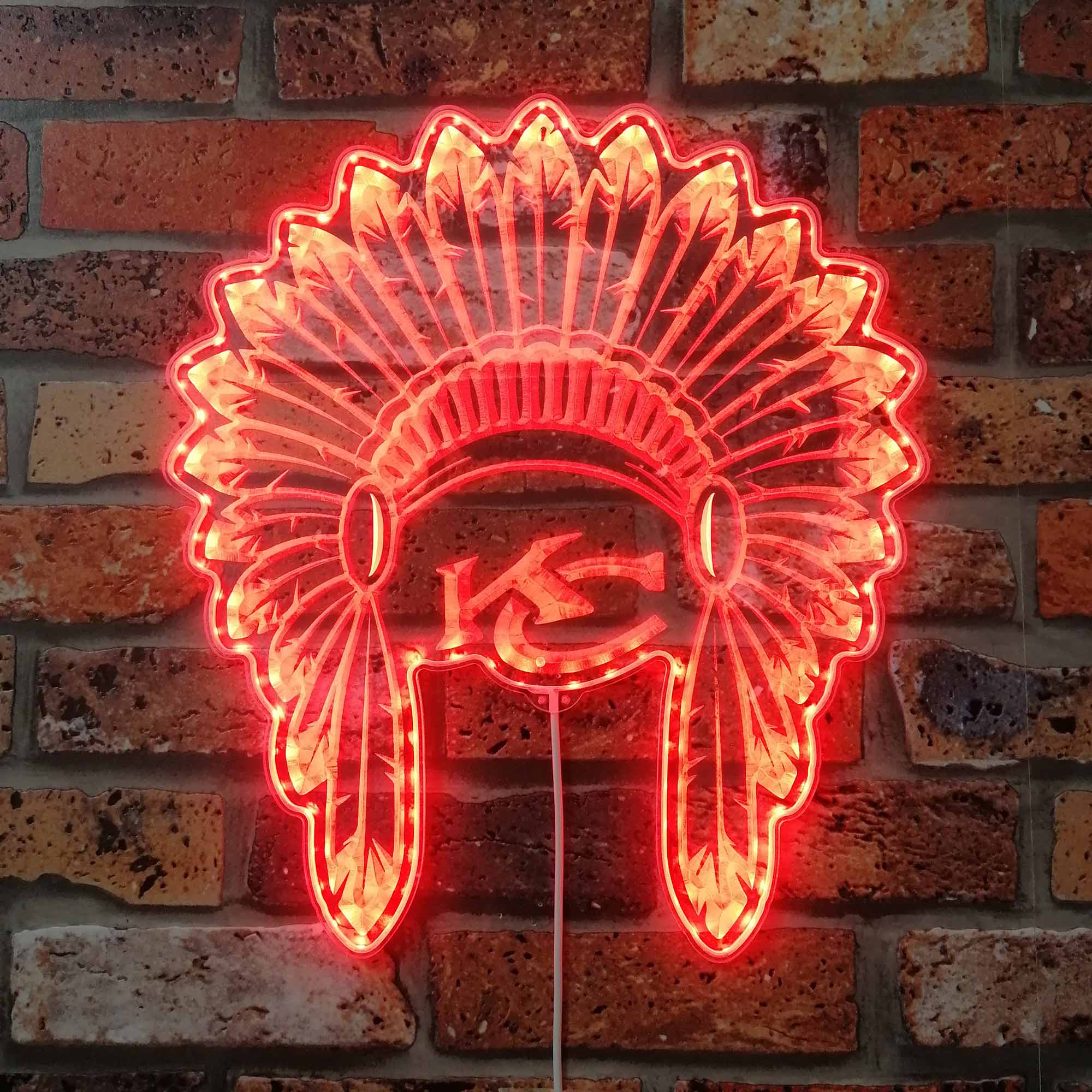 Kansas City Chiefs Neon LED Sign with Dynamic RGB Colors - Image 3