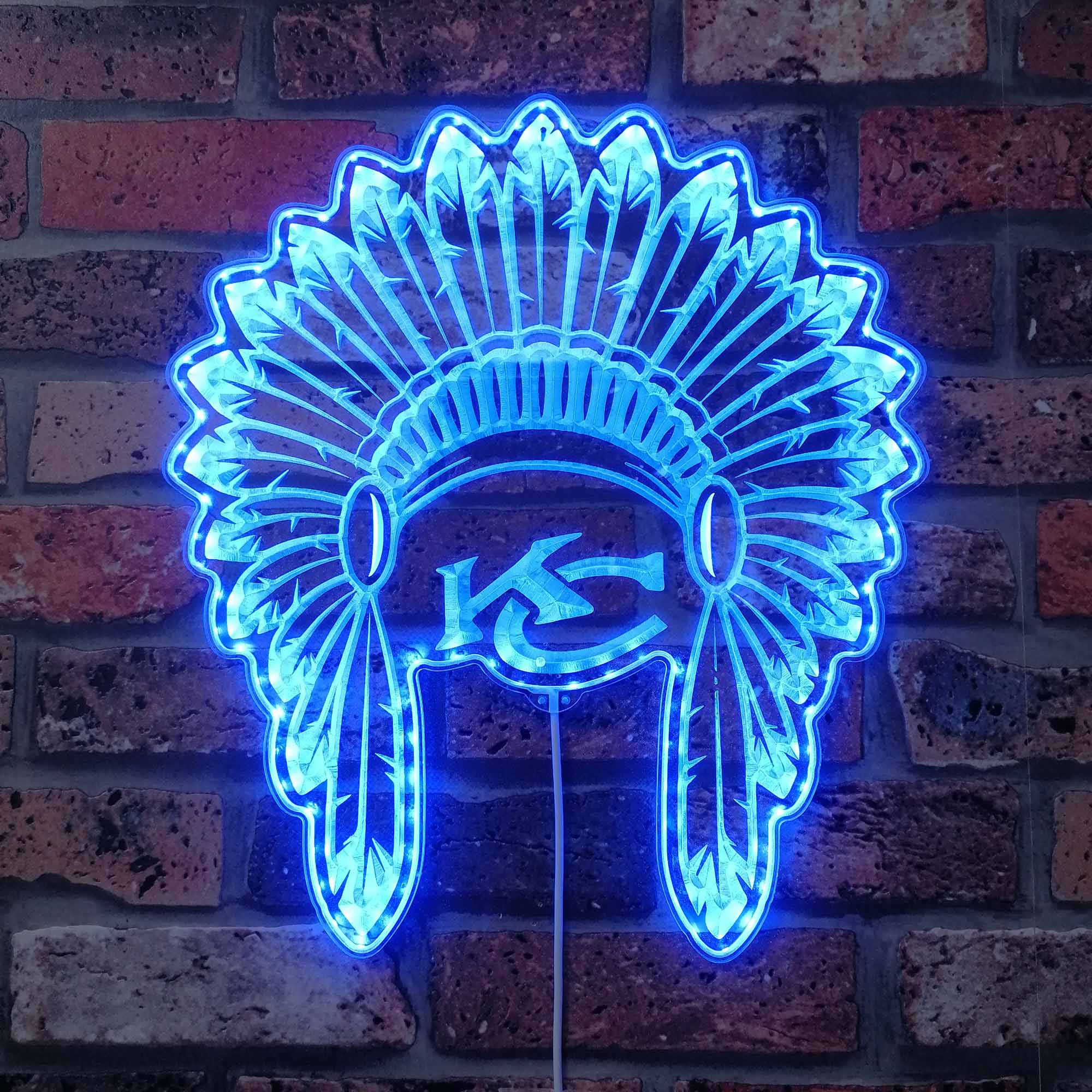 Kansas City Chiefs Neon LED Sign with Dynamic RGB Colors - Image 4