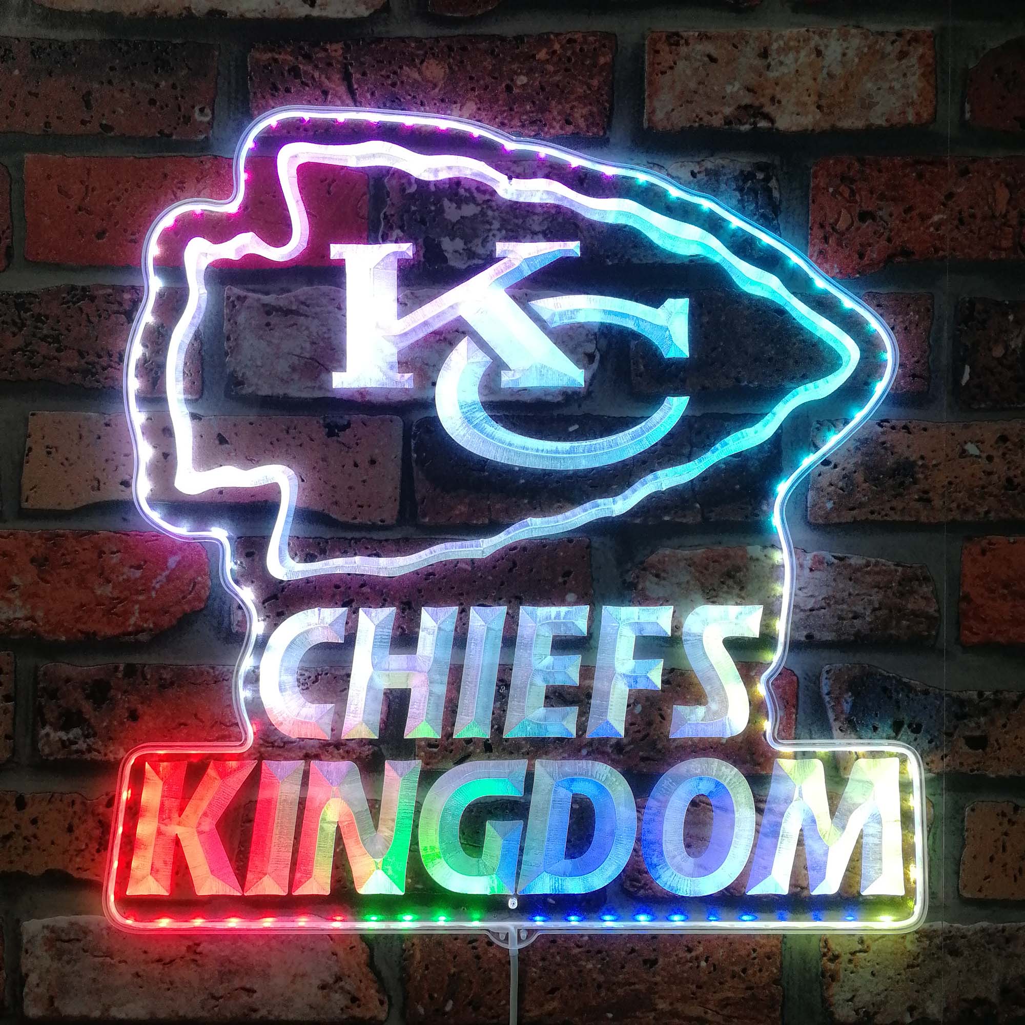 Kansas City chiefs Kingdom Neon LED Sign with Dynamic RGB Colors