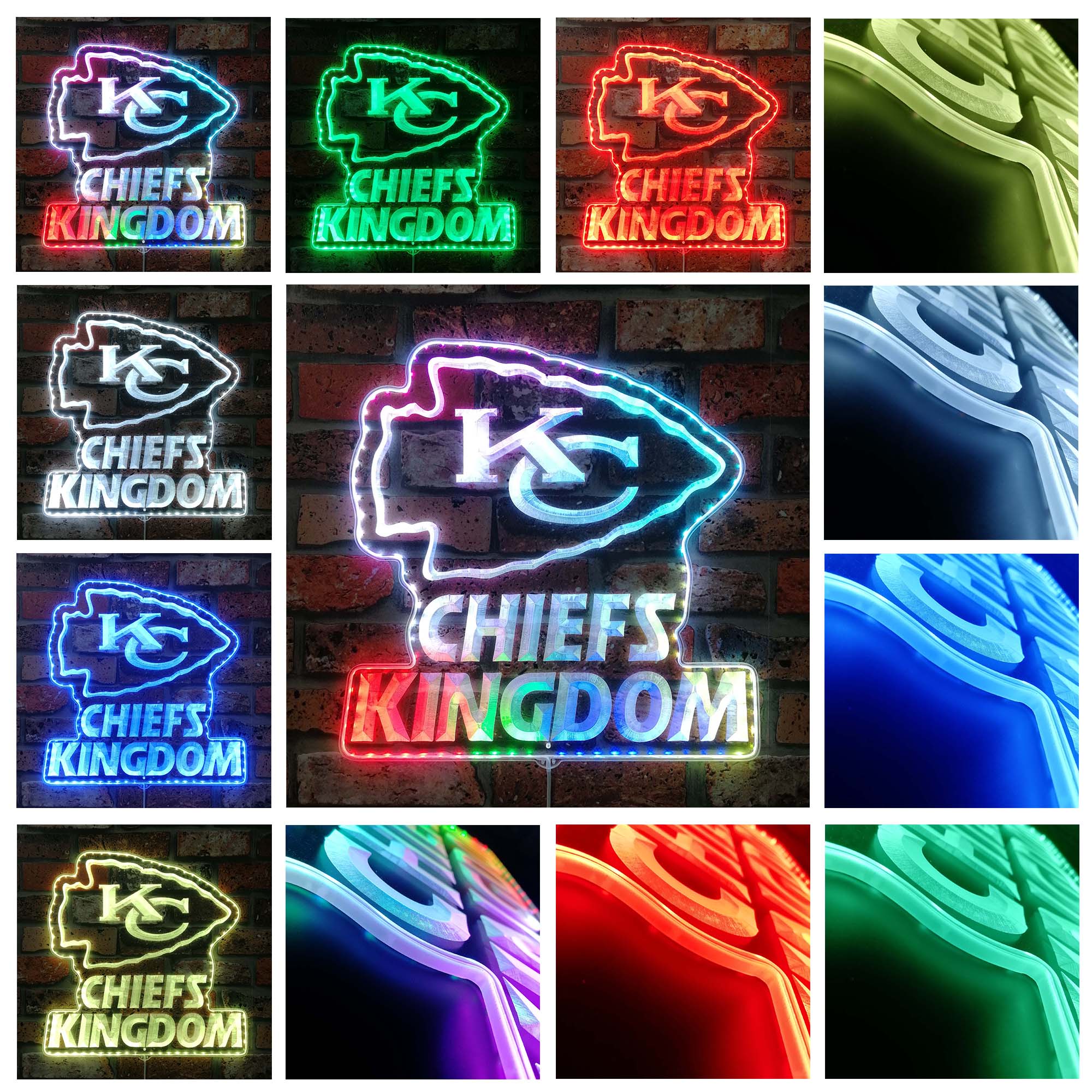 Kansas City chiefs Kingdom Neon LED Sign with Dynamic RGB Colors - Image 2