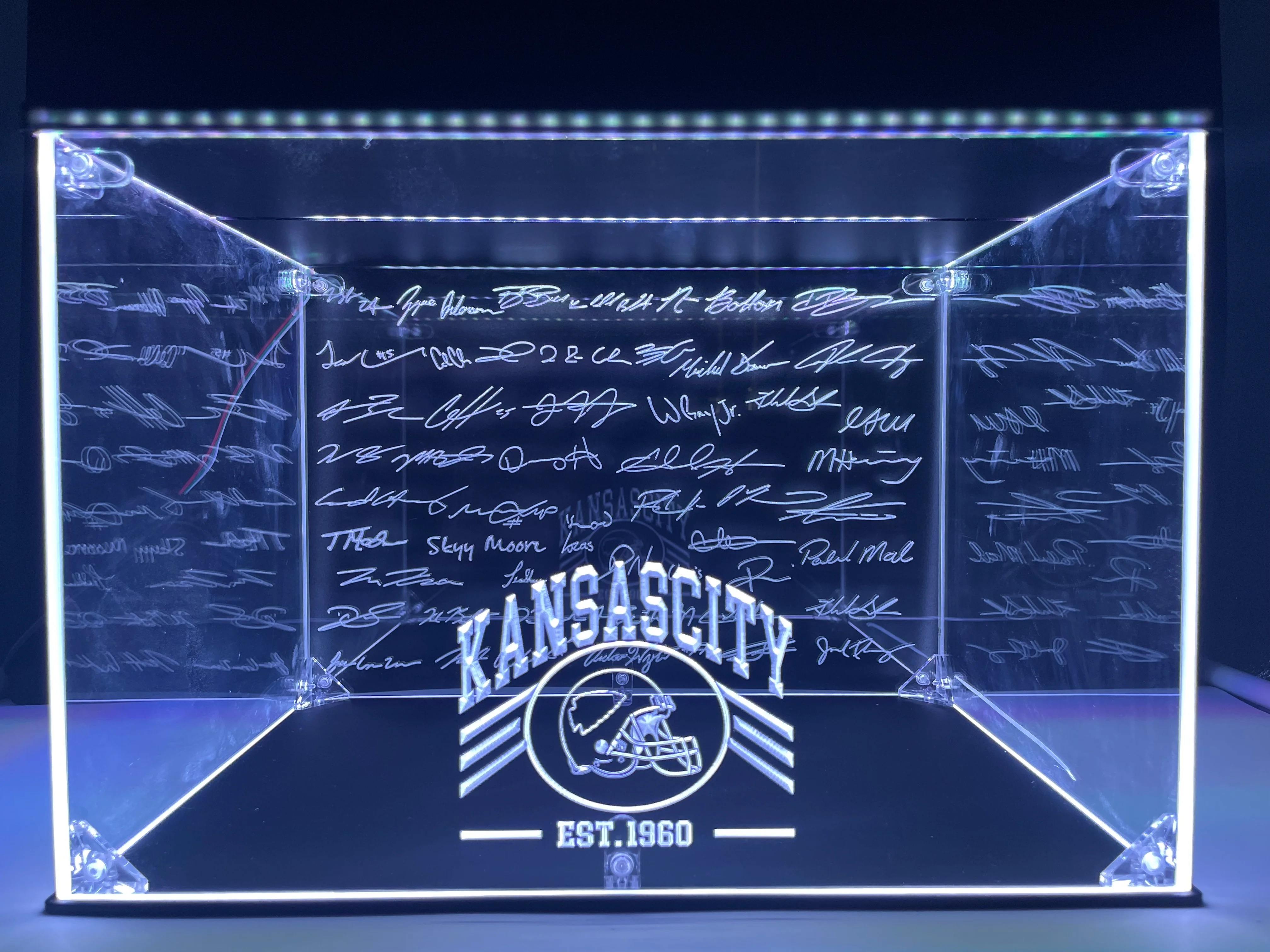 Football Display Case NFL Team Kansas City Chiefs Memorabilia, Gift for Him - Image 8