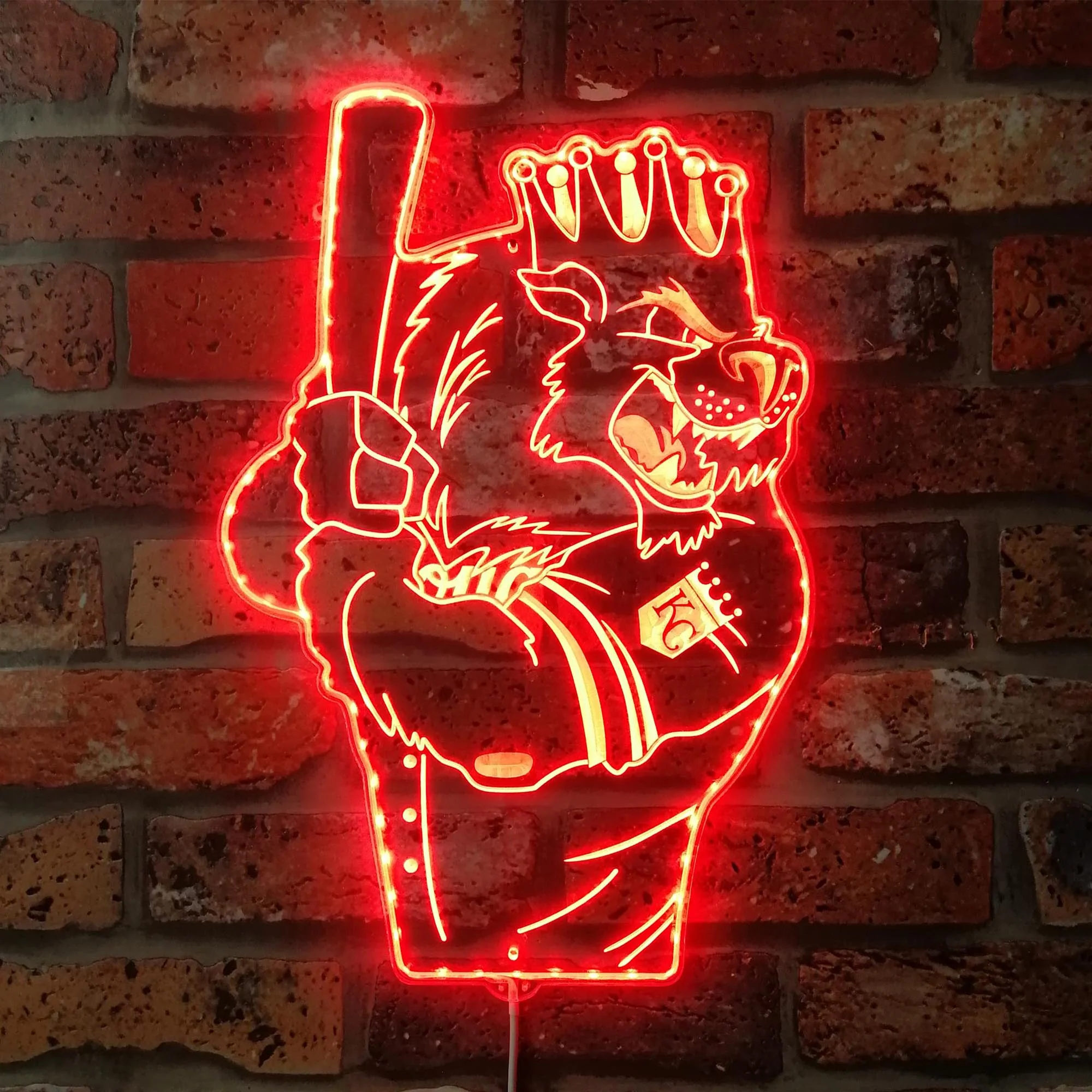 Kansas City Royals Baseball Neon LED Sign with Dynamic RGB Colors - Image 3