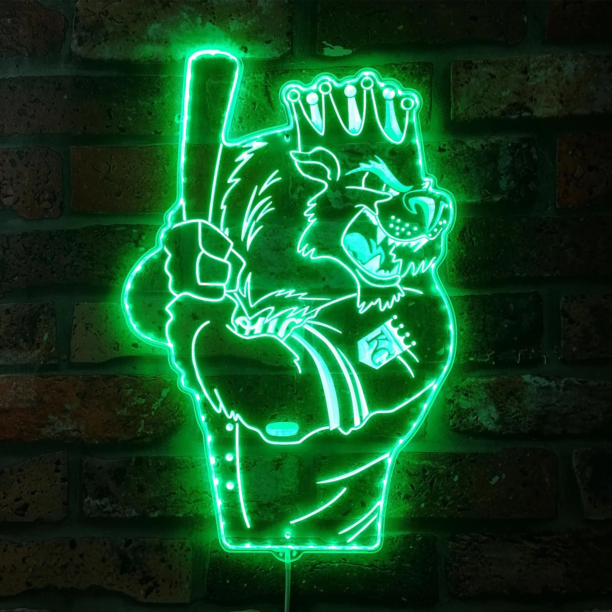Kansas City Royals Baseball Neon LED Sign with Dynamic RGB Colors - Image 6