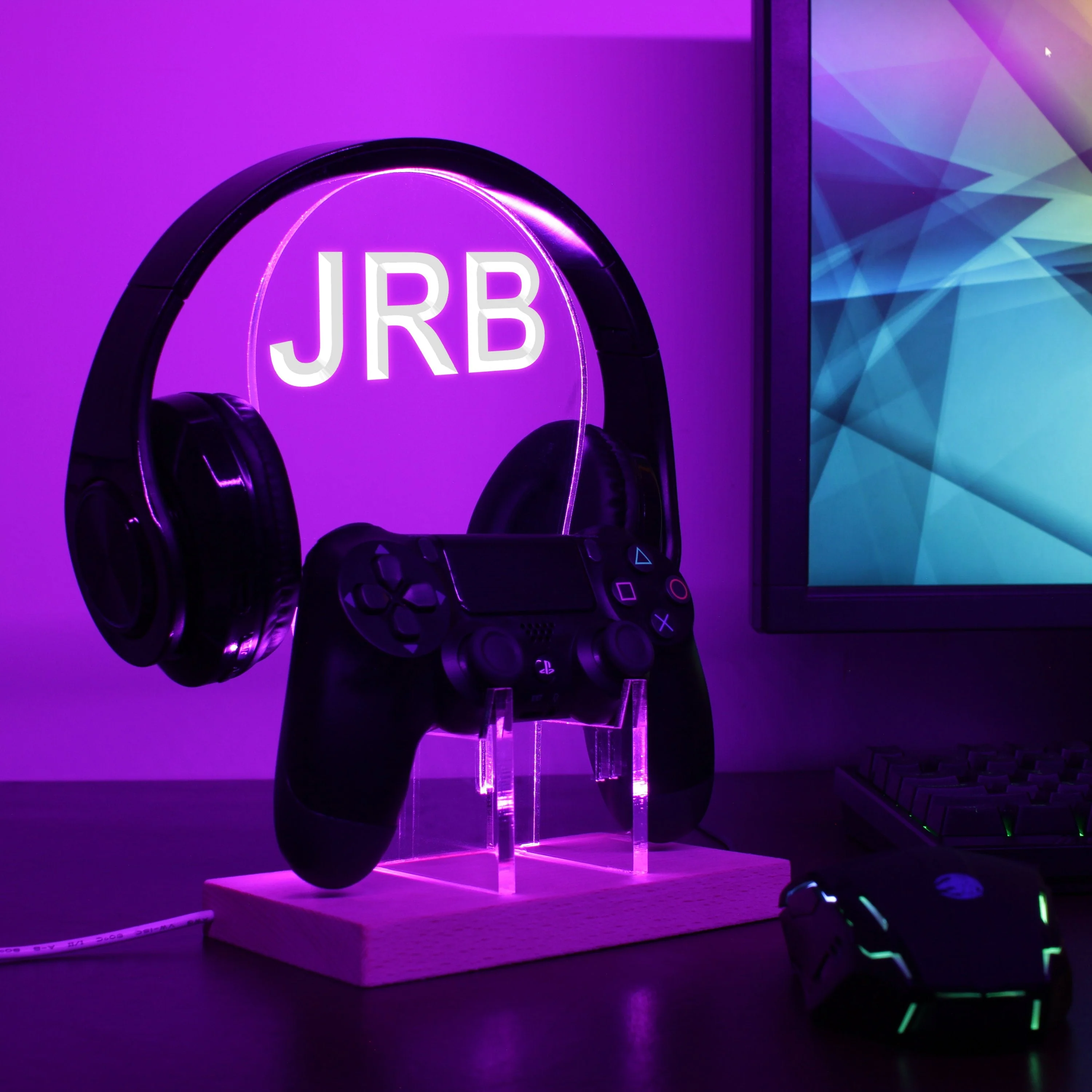 Kansas City Royals Memorial Logos 1992 LED Gaming Headset Controller Stand - Image 3