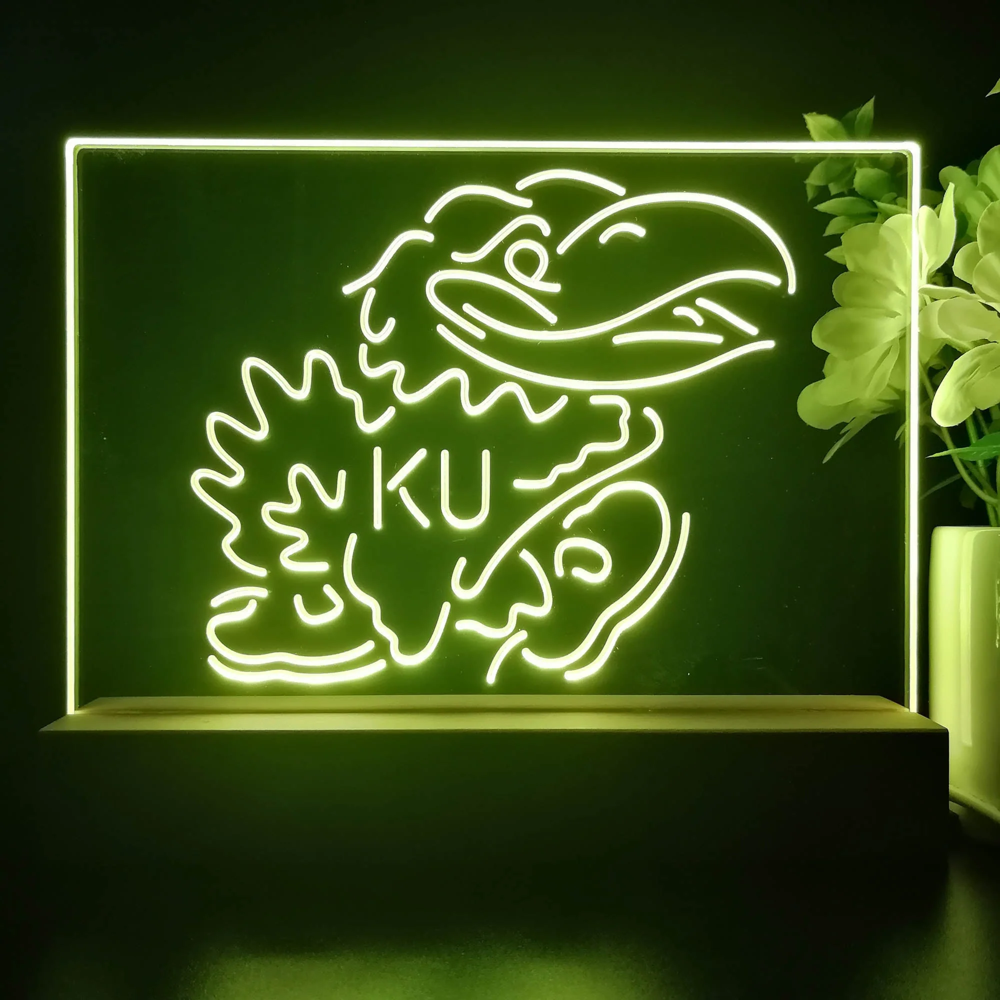 Kansas Jayhawks KU 3D Illusion Night Light Desk Lamp - Image 2