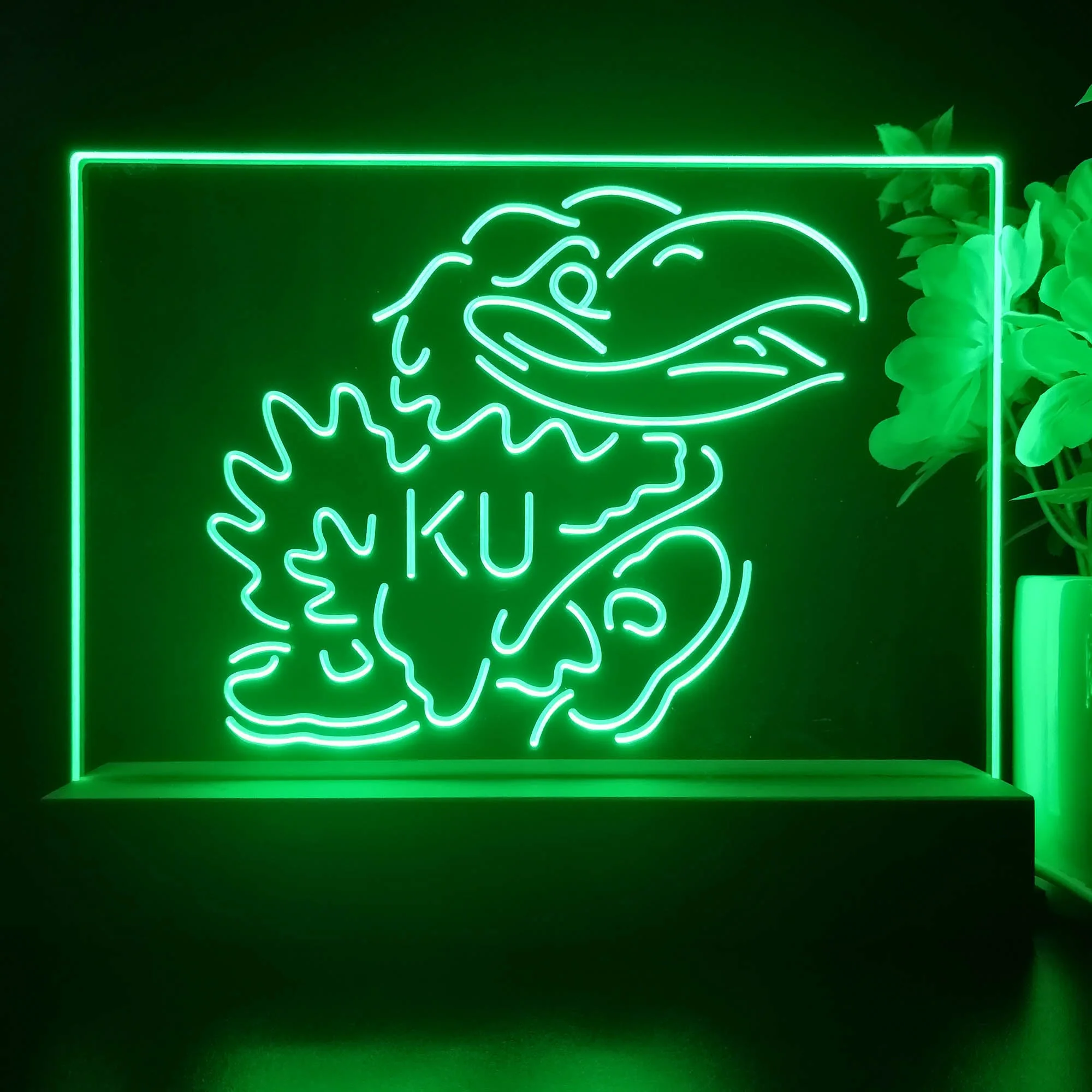 Kansas Jayhawks KU 3D Illusion Night Light Desk Lamp - Image 3