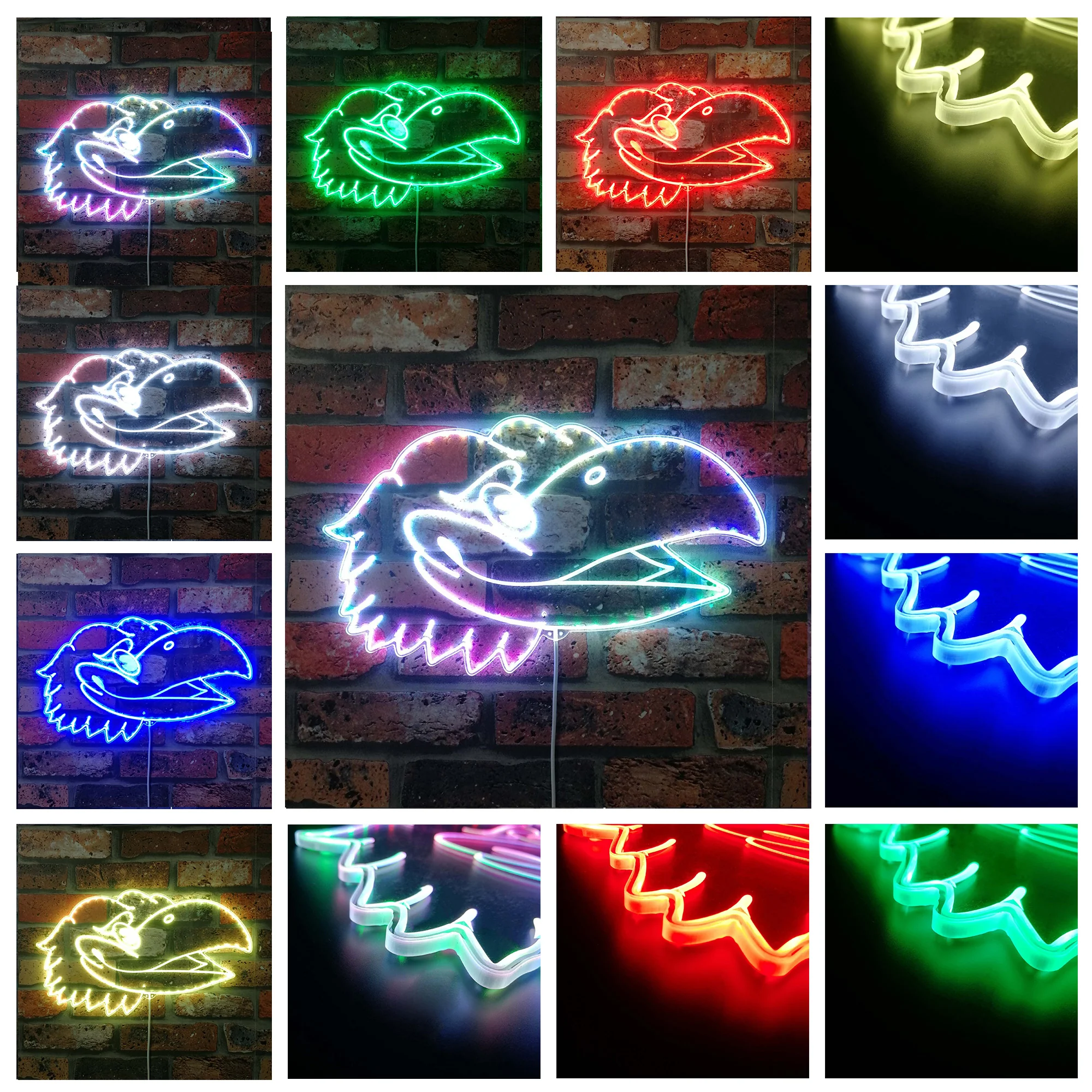Kansas Jayhawks Neon LED Sign with Dynamic RGB Colors - Image 6